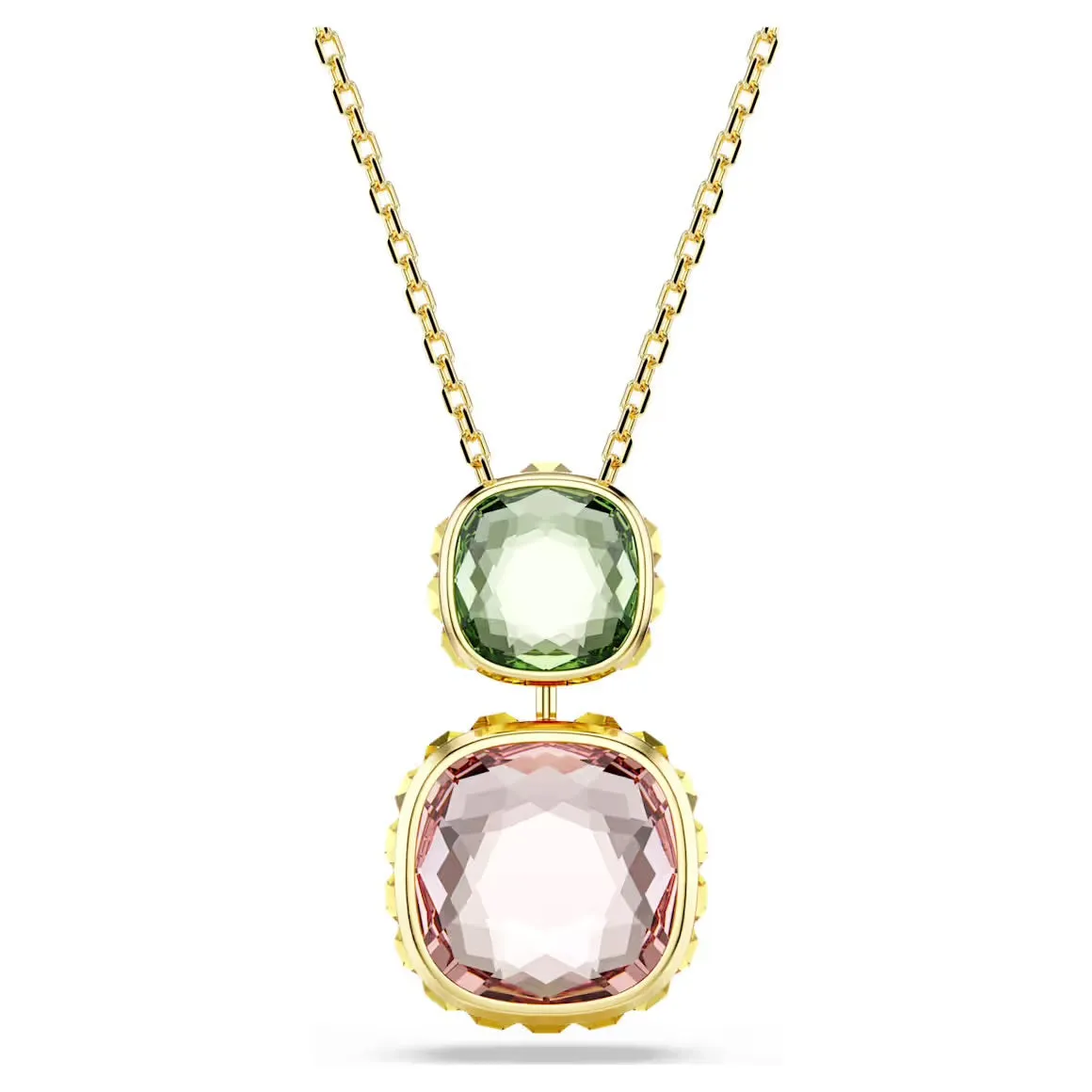 Chroma Multicoloured Cusion Cut Gold Pendant