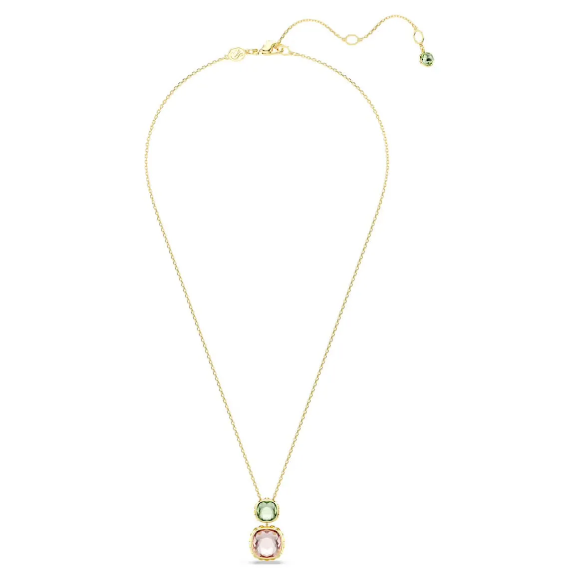 Chroma Multicoloured Cusion Cut Gold Pendant