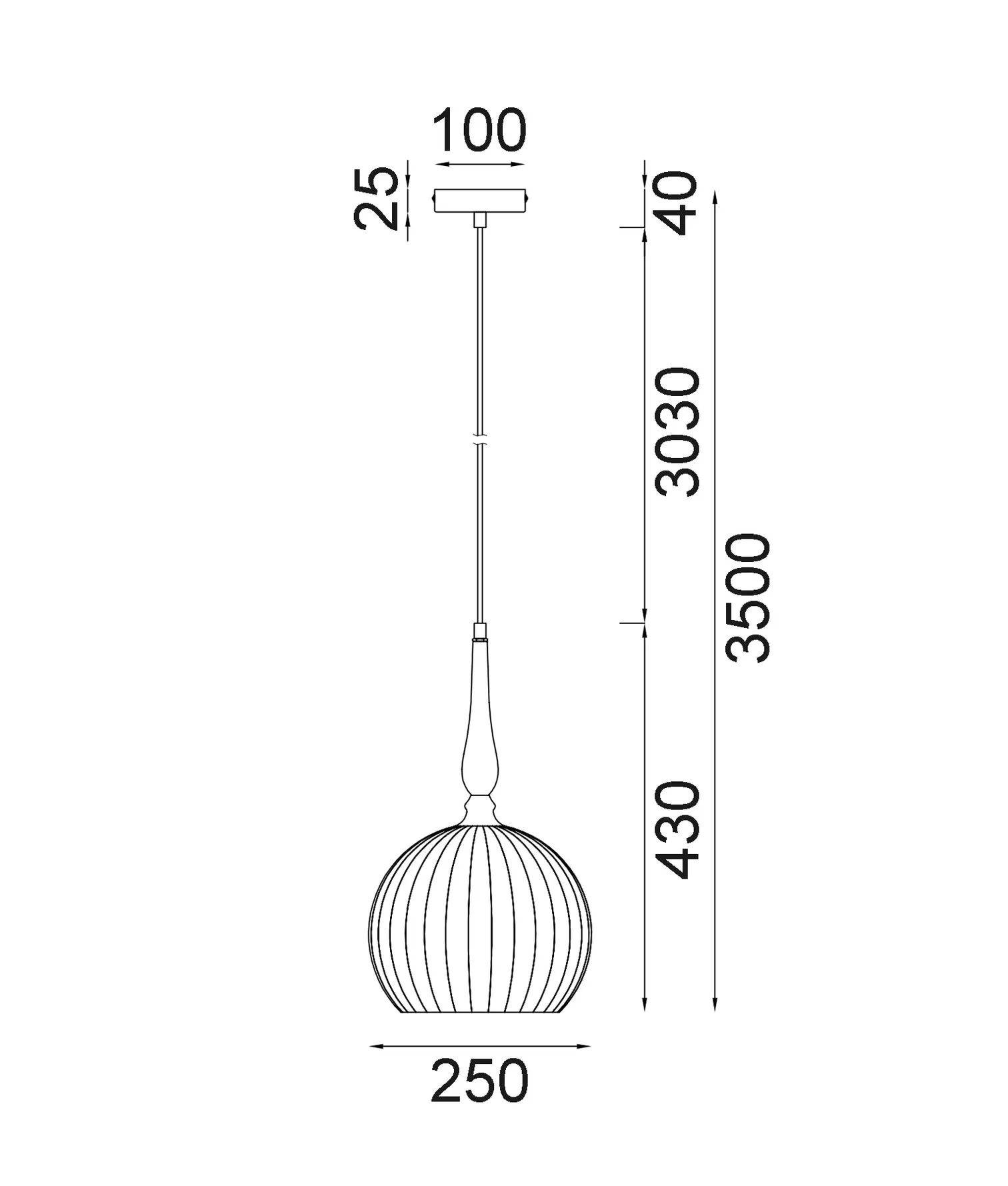CLA CALIZ Interior Frosted Wine Glass Ribbed Pendant Lights