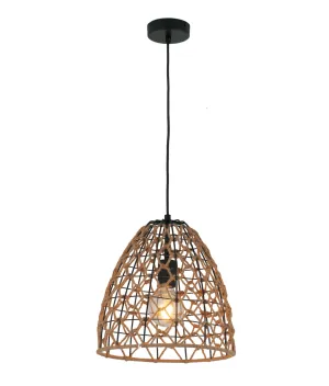 CLA CANAMO Natural Hemp Rope & Black Hardware Pendant Lights