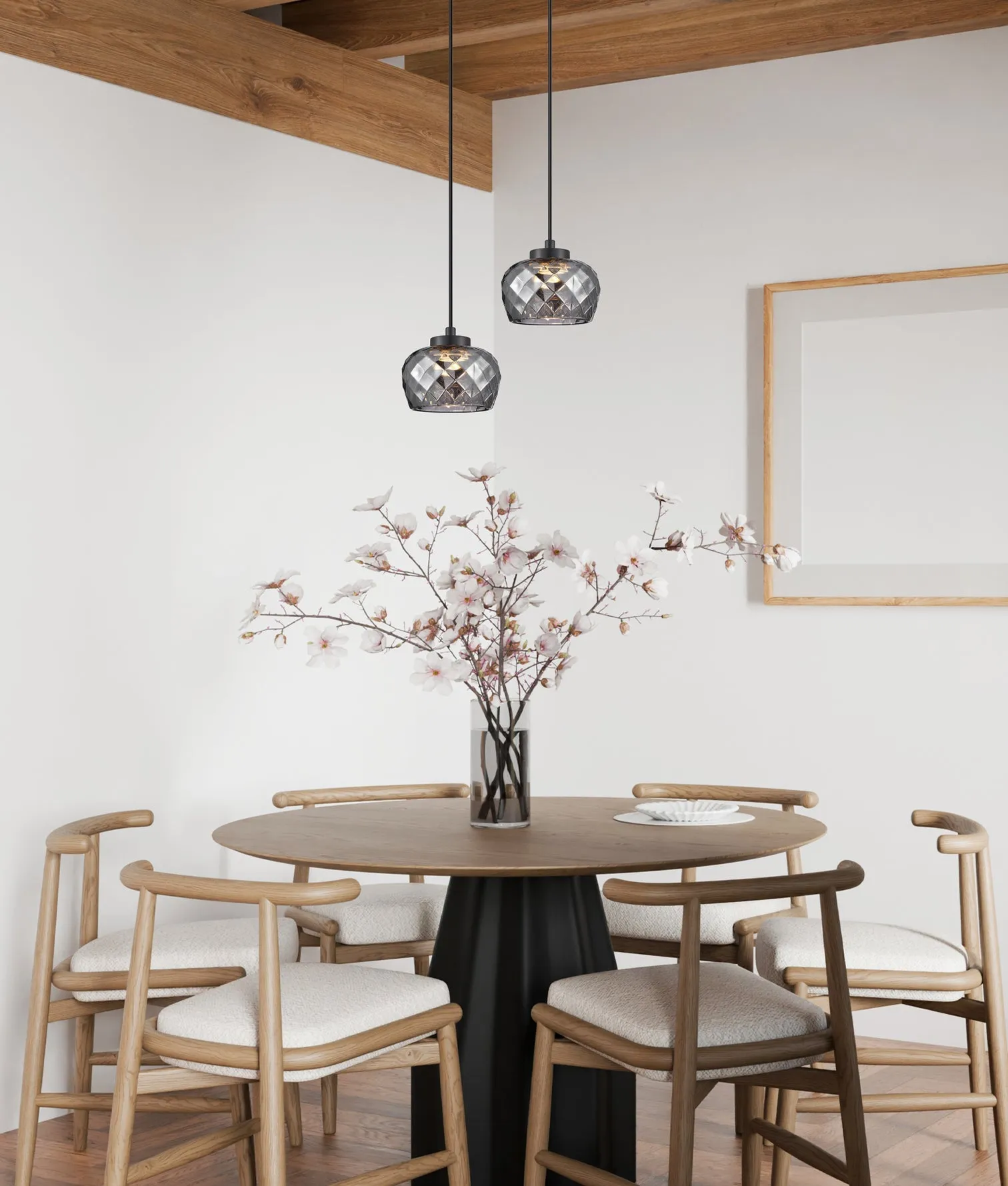 CLA CARAMELLE Interior LED Tri-CCT Glass with Segments Ellipse Pendant Lights