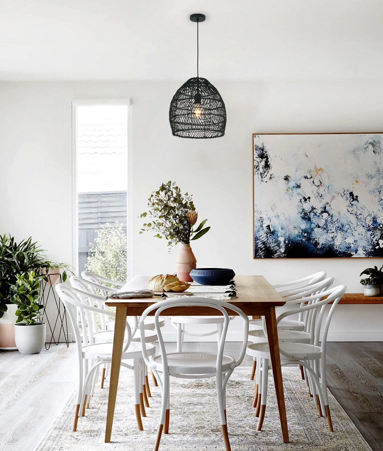 CLA COUP Rattan Ellipse Pendant Light