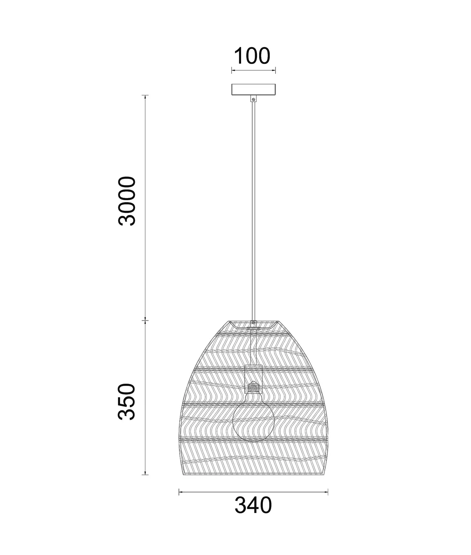 CLA COUP Rattan Ellipse Pendant Light