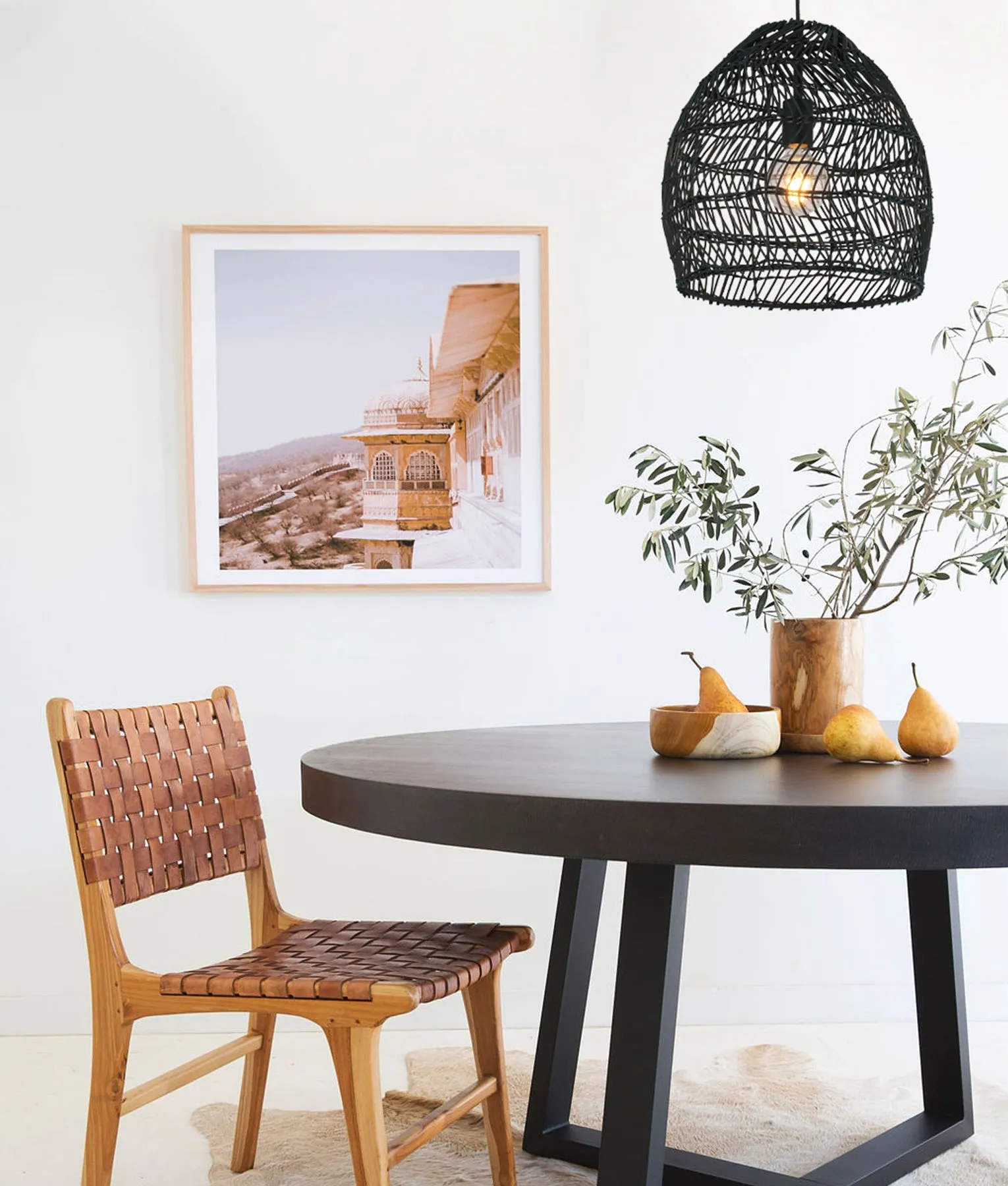 CLA COUP Rattan Ellipse Pendant Light
