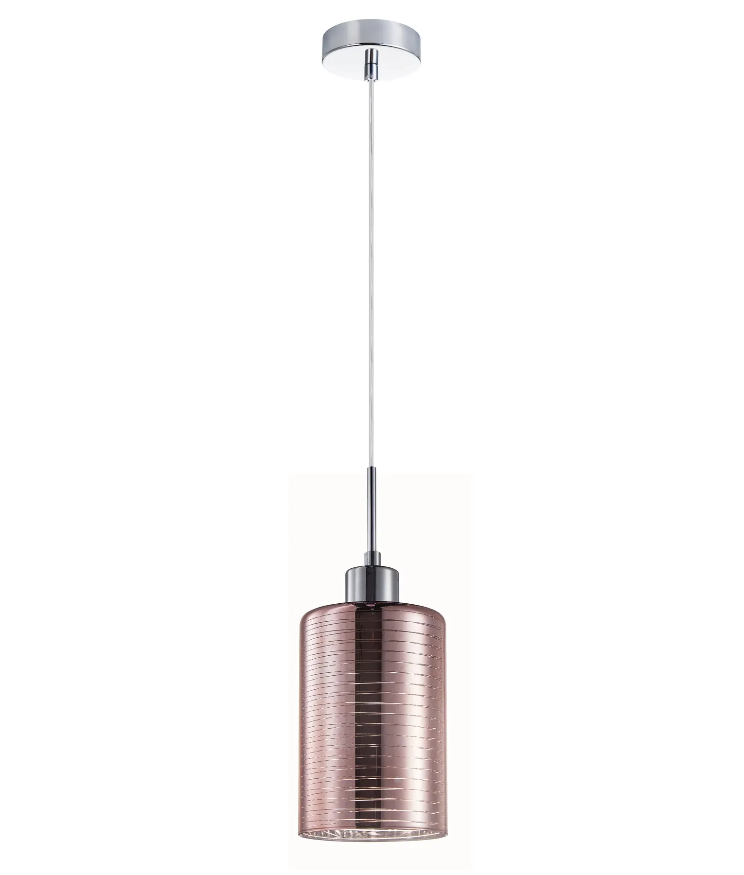 CLA ESPEJO2 Interior Iron & Rose Gold Glass with Line Effect Oblong Pendant Lights