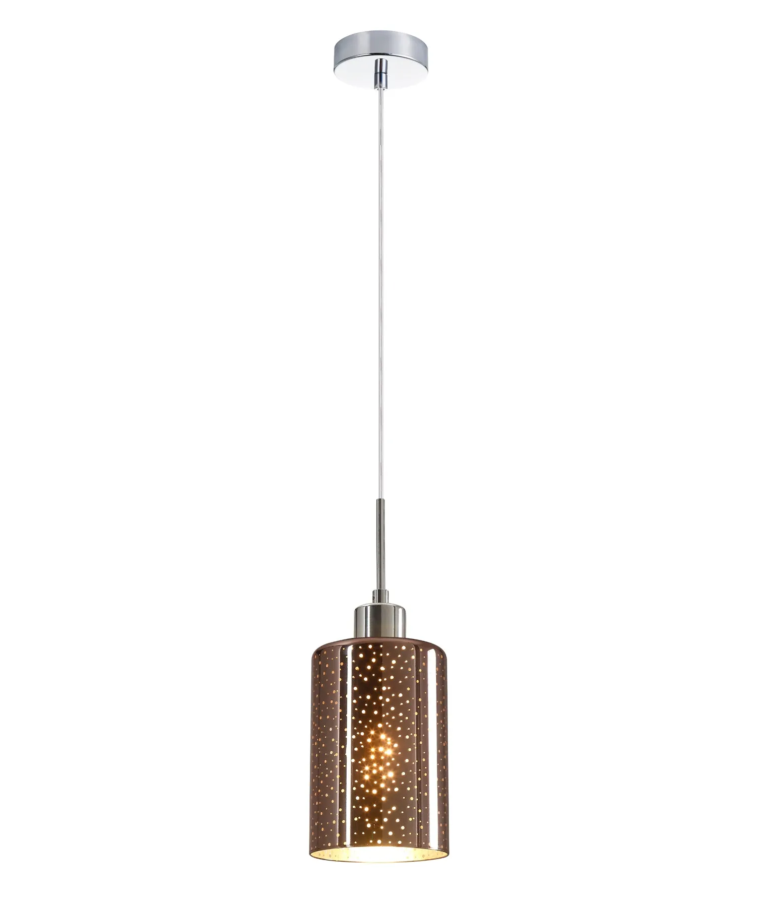 CLA ESPEJO4 Interior Iron & Rose Gold with Dotted Effect Oblong Pendant Lights