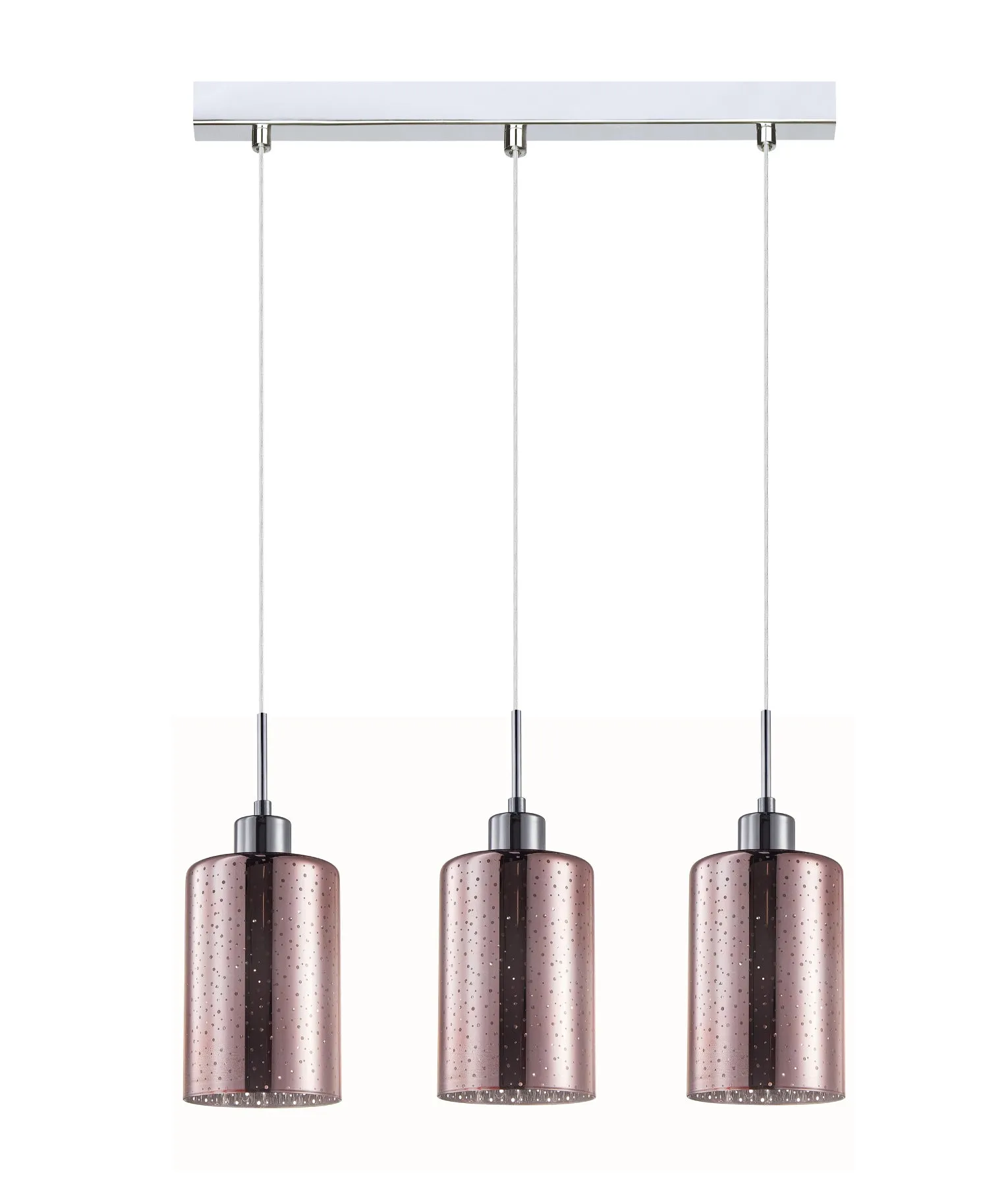 CLA ESPEJO4 Interior Iron & Rose Gold with Dotted Effect Oblong Pendant Lights