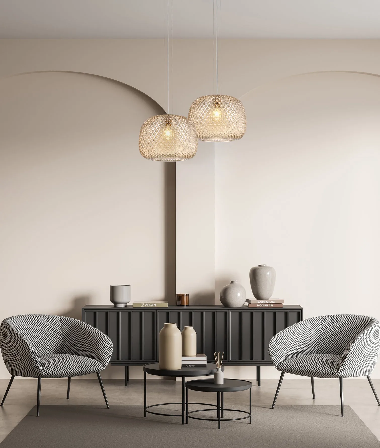 CLA LABU Interior Dome Glass with Segments Pendant Lights