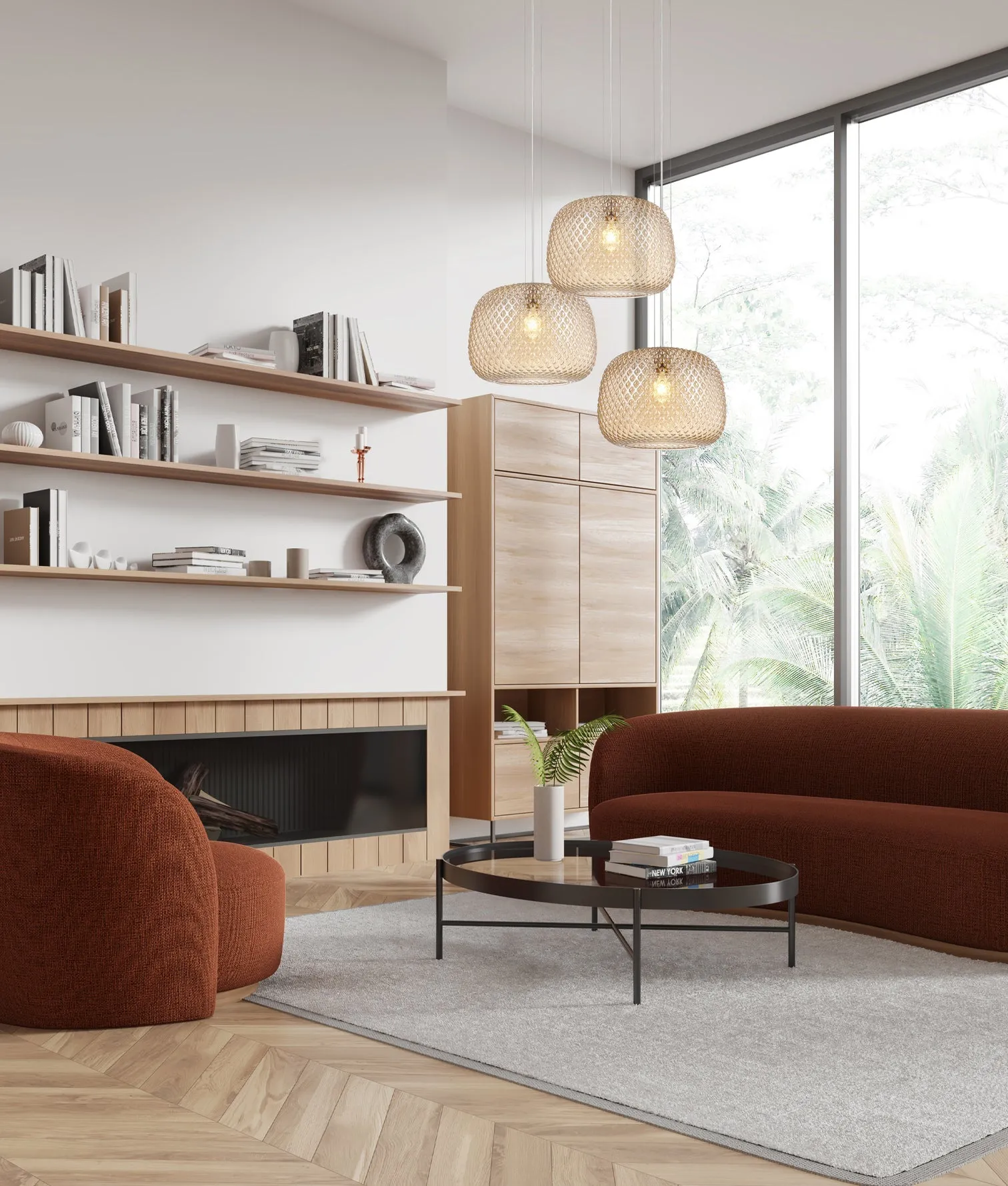 CLA LABU Interior Dome Glass with Segments Pendant Lights
