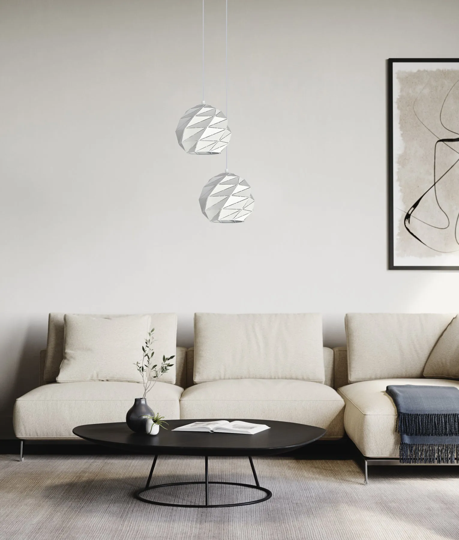 CLA ORIGAMI Interior Dome Carved Iron Pendant Lights
