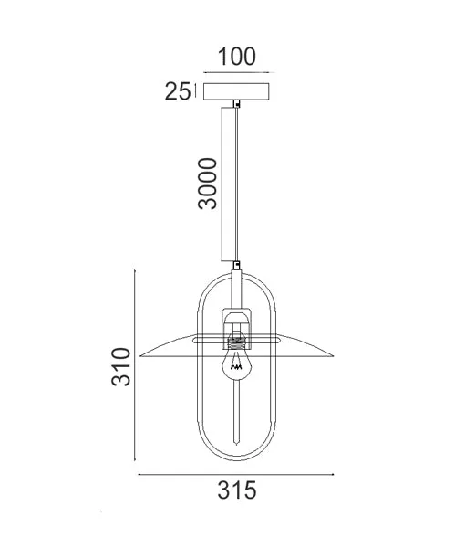CLA PAPILLON Interior Glass Coolie Pendant Lights