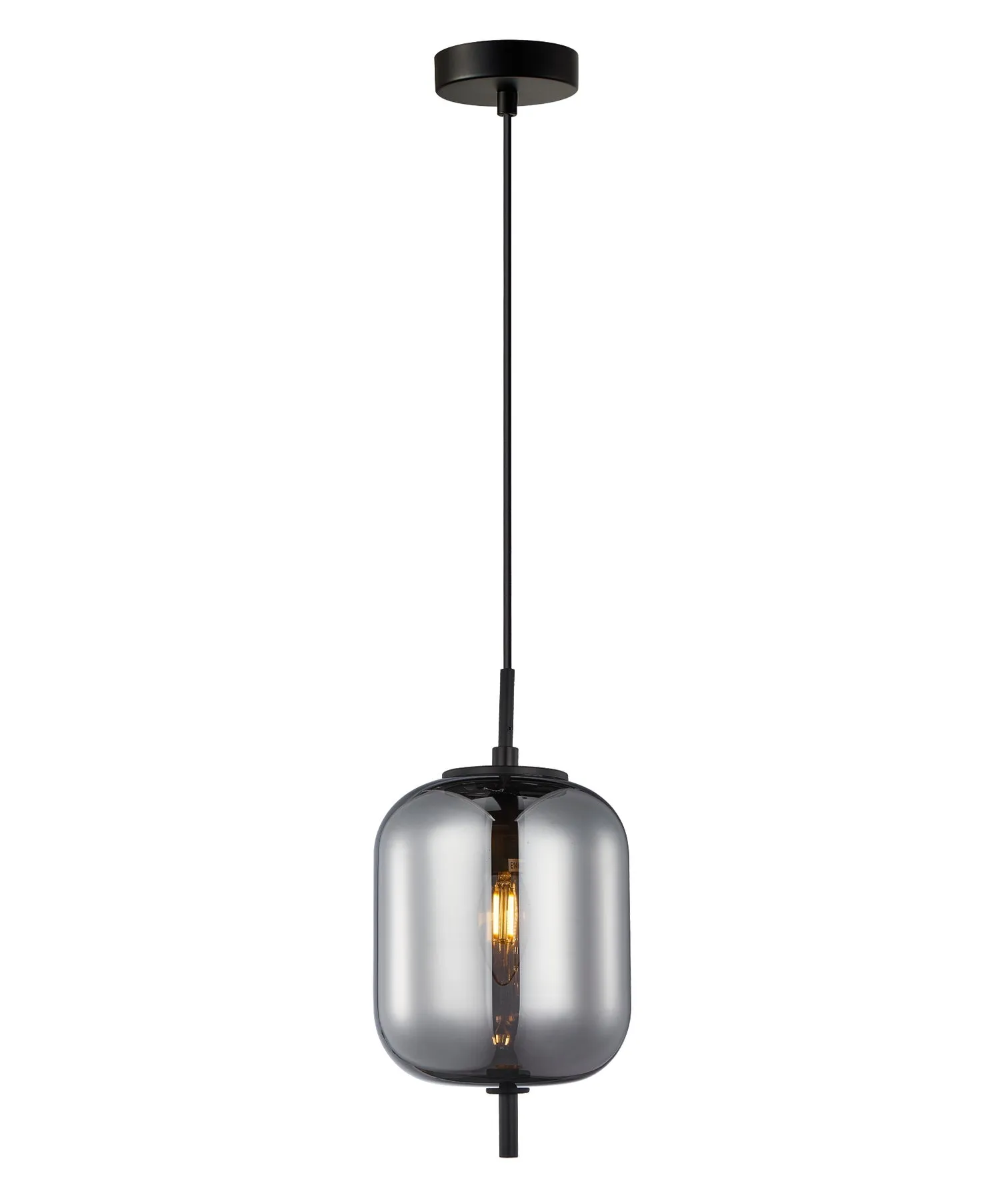 CLA PINO Interior Opal Matte / Smokey Black Mirror Finish Jar Pendant Lights