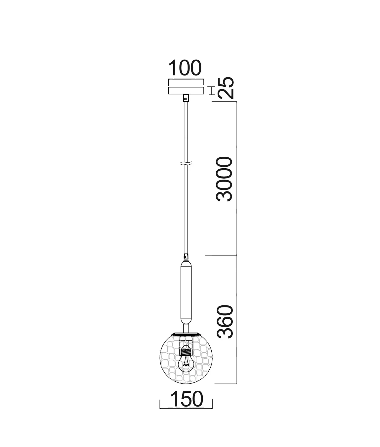 CLA TRATTINO Interior Single Spherical Glass Pendant