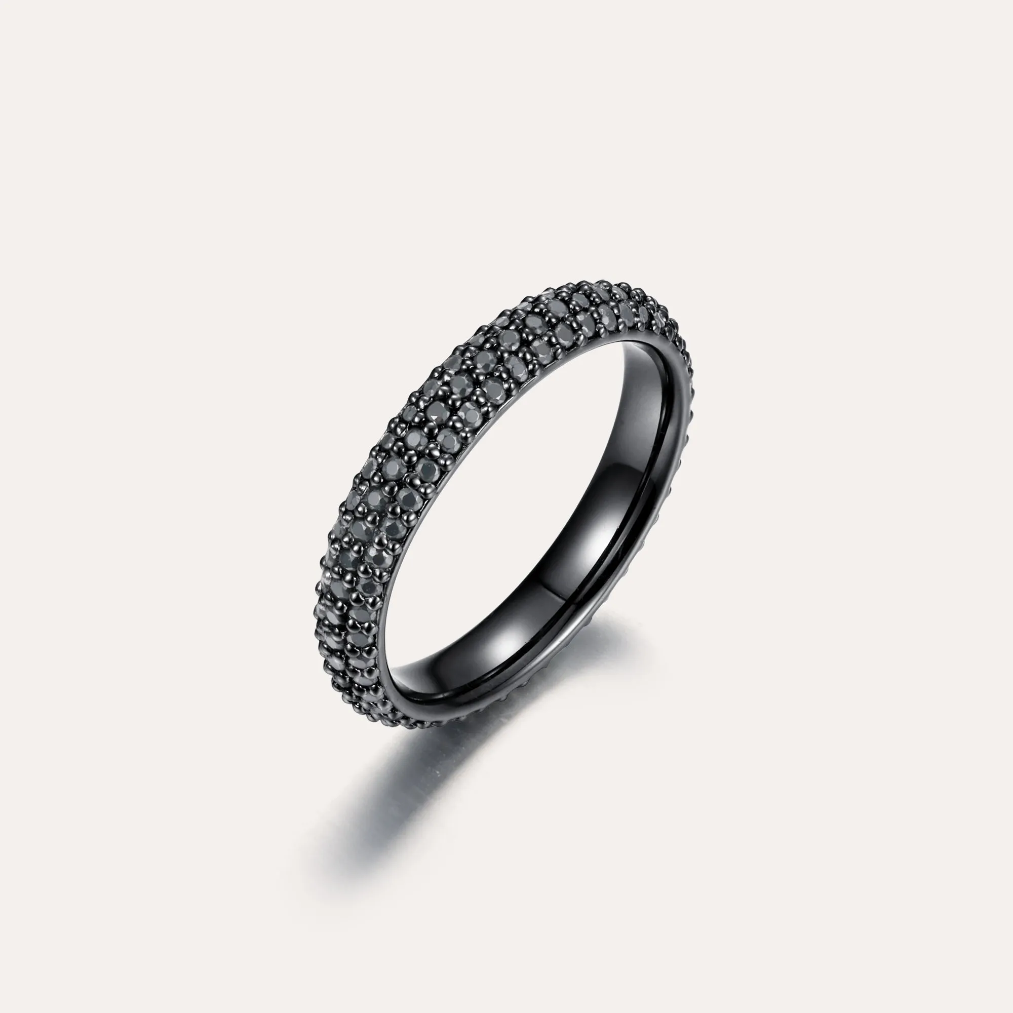 Classic Dual Row Black Diamond Eternity Ring