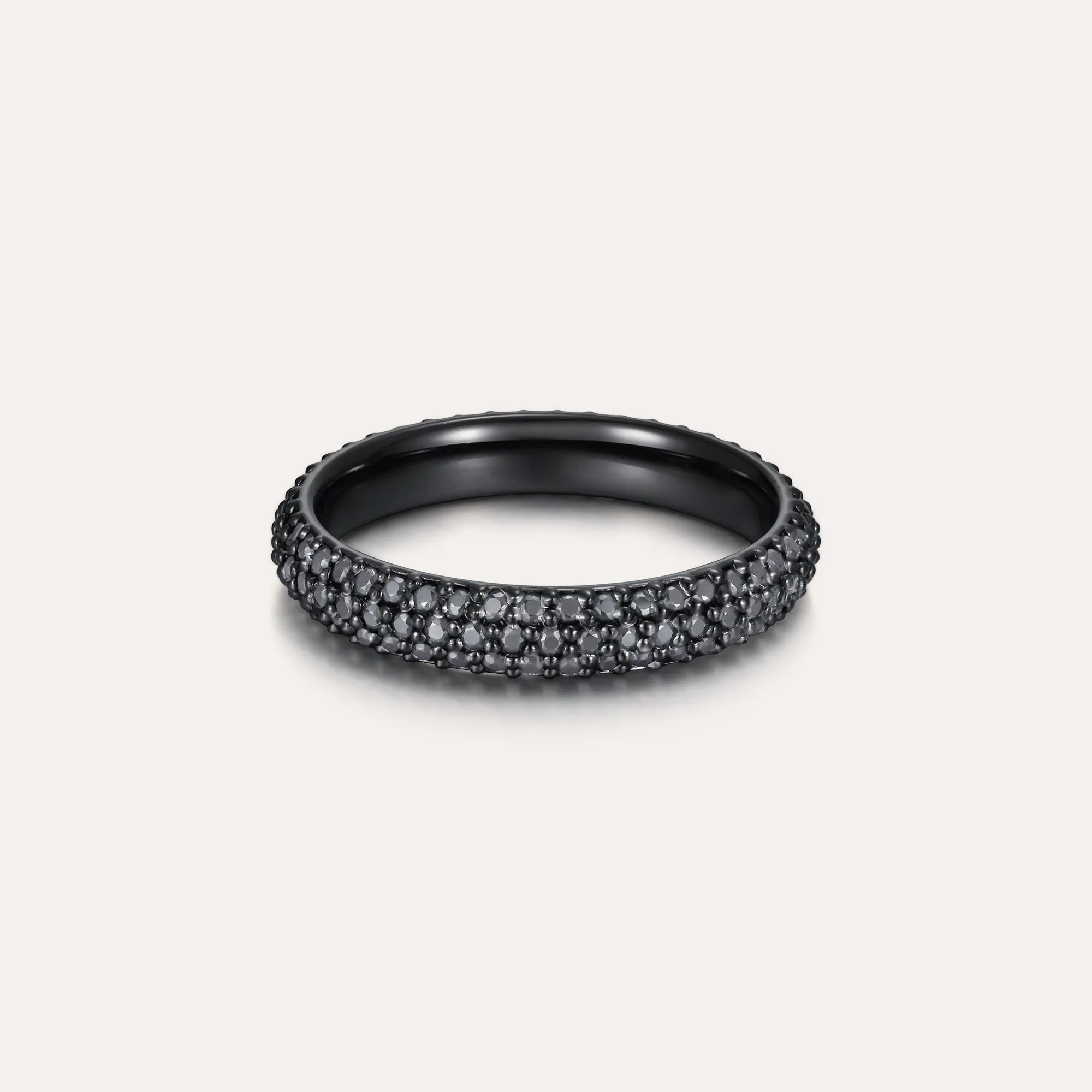 Classic Dual Row Black Diamond Eternity Ring