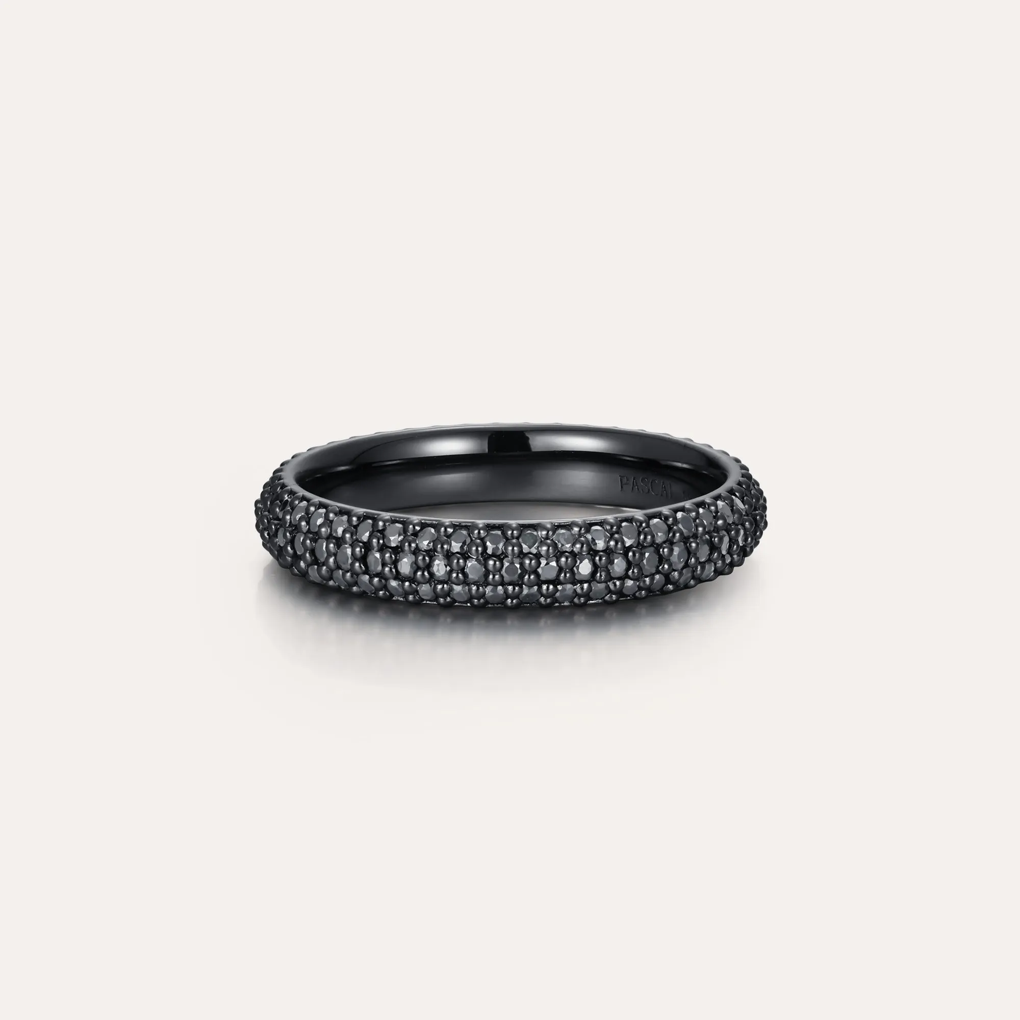 Classic Dual Row Black Diamond Eternity Ring
