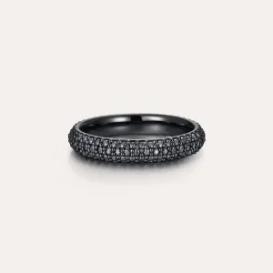 Classic Dual Row Black Diamond Eternity Ring