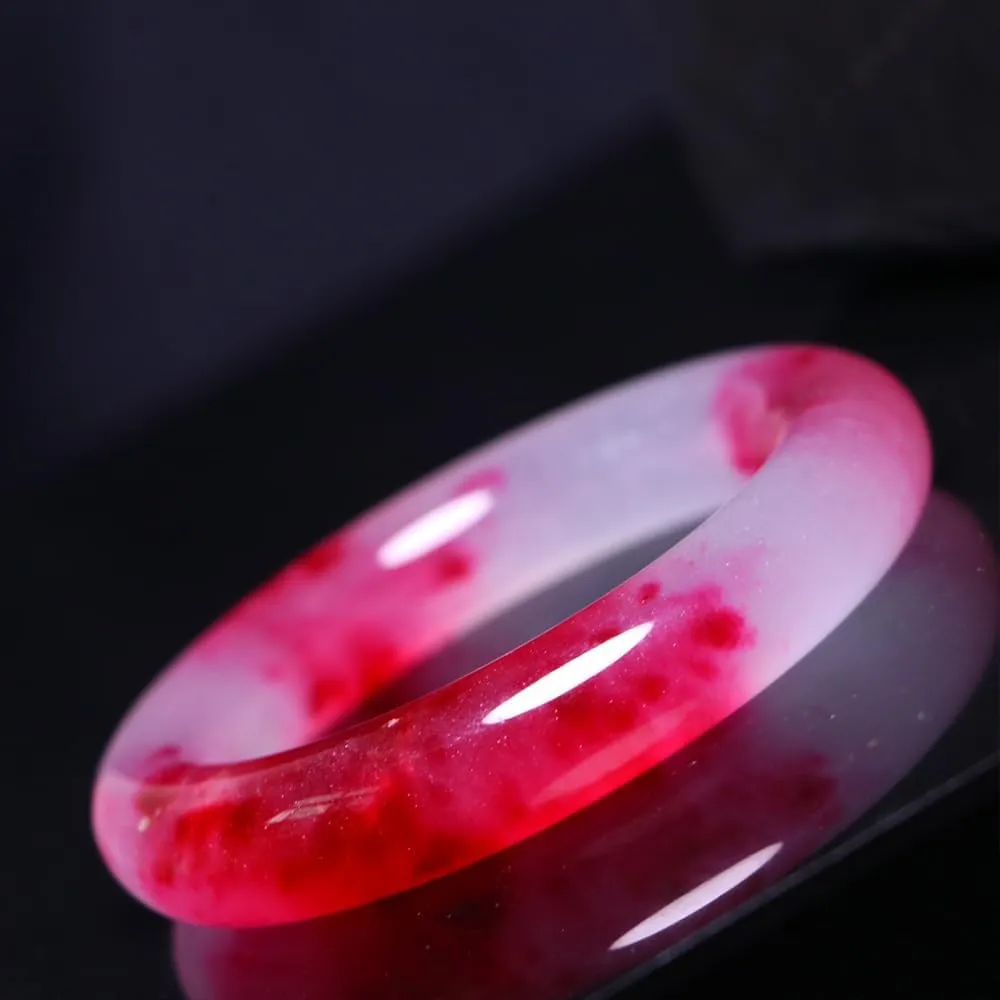 Classic Round Jade Bangle Bracelet for Women Healing Wealth Good Luck Feng Shui Bangles with Box Fashion Genuine Jade Stone Bracelet Woman Wedding Birthday Gift