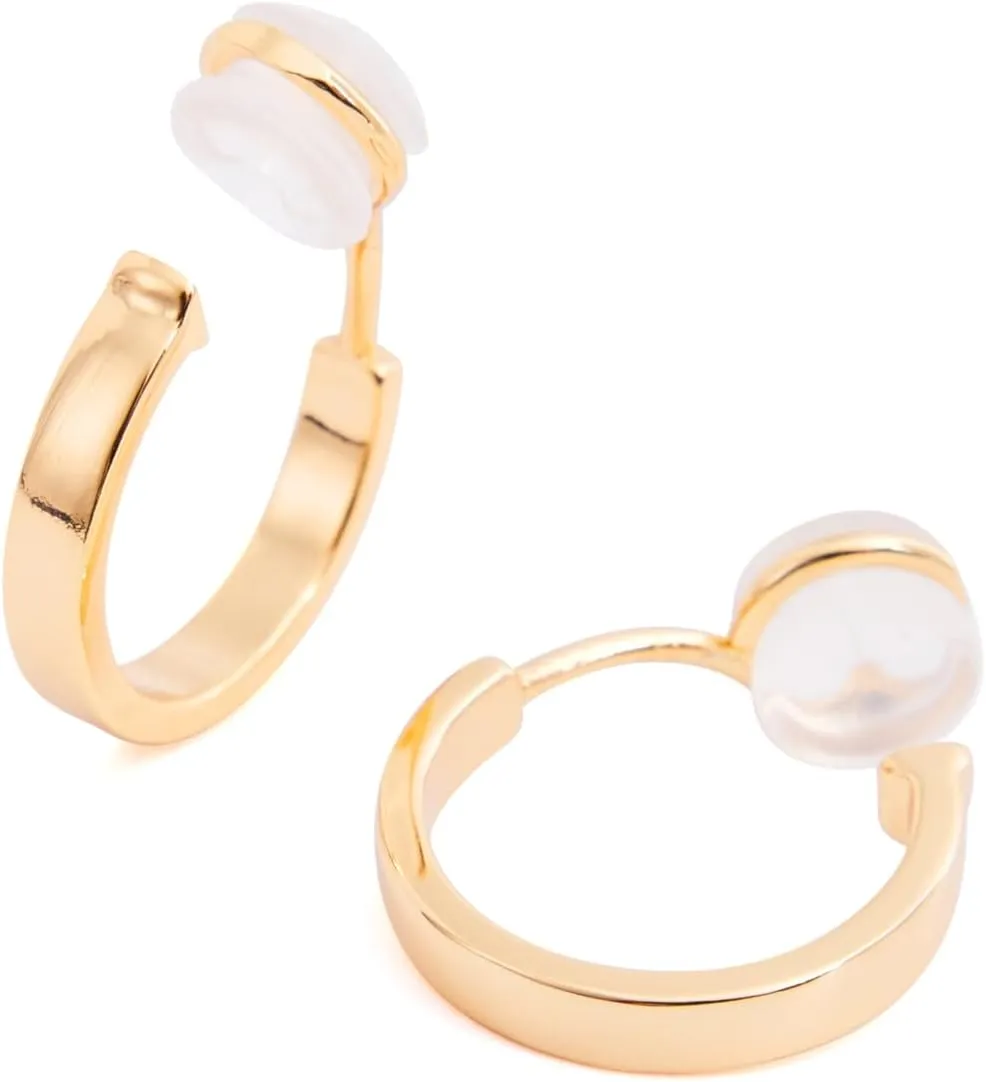 Clip on Earrings for Women, 14K Real Gold Plated Non Pierced Hoop, Clip on Hoops for Non Pierced Ears