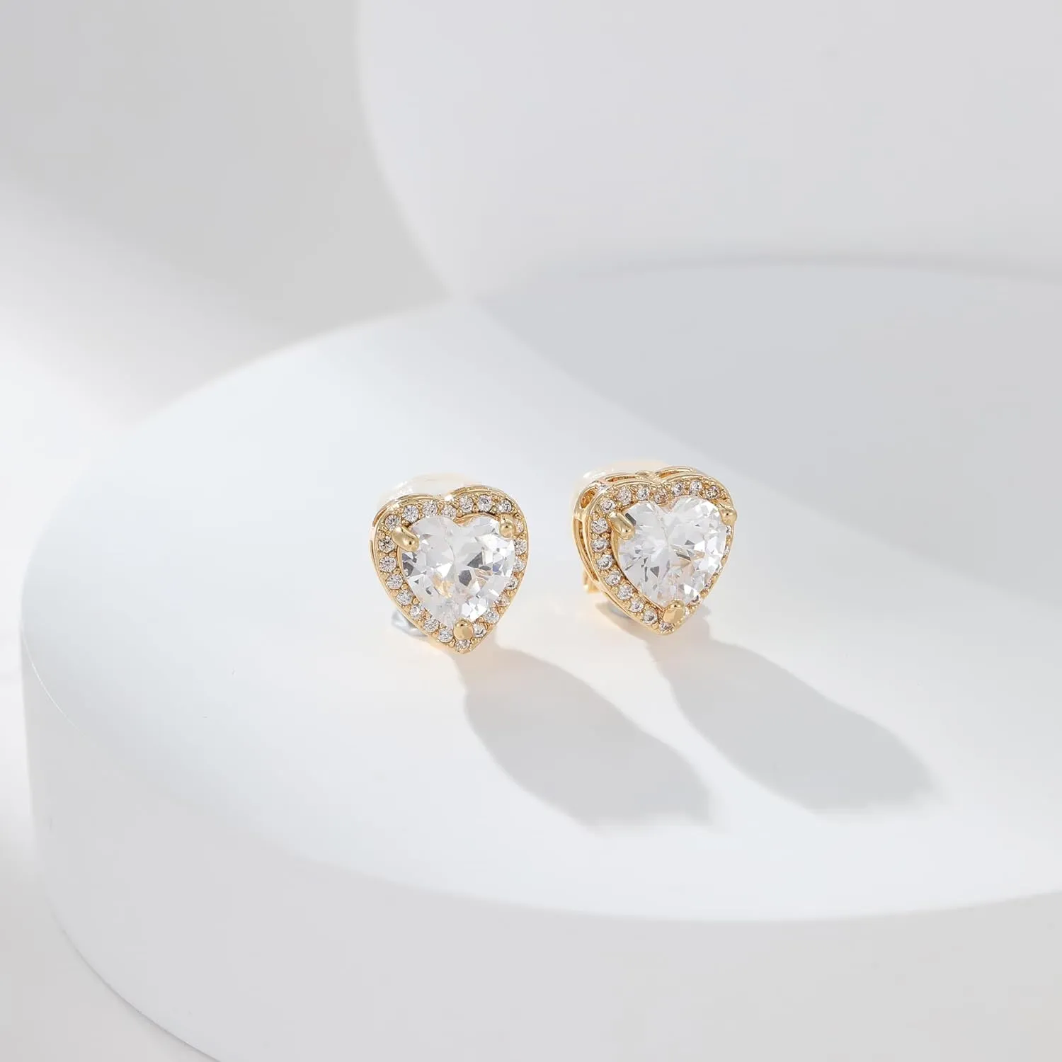 Clip On Earrings for Women Non Pierced Cubic Zirconia Clip On Stud Earrings Round Heart Square Crystal Earring Fashion Rhinestone Jewelry
