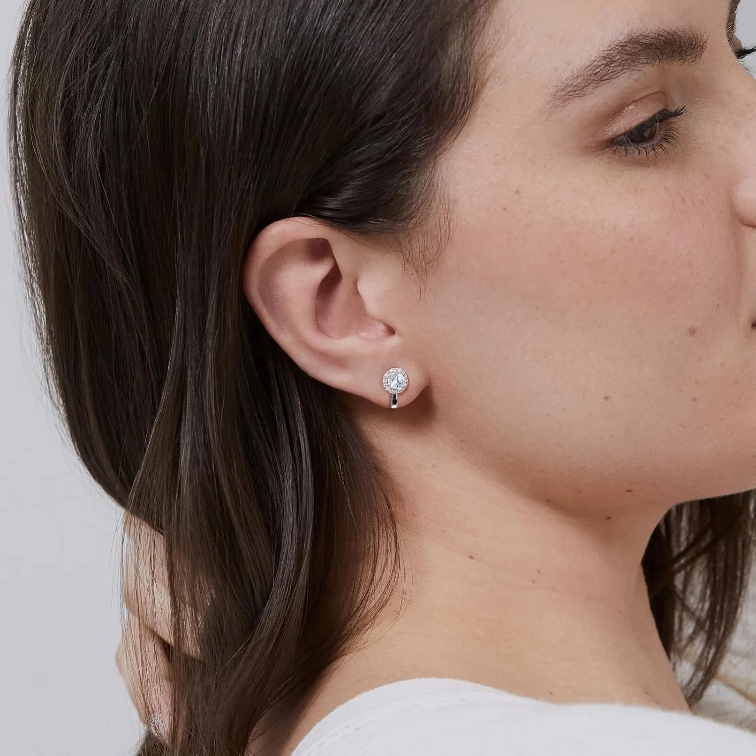 Clip on Earrings Women, 14K Gold Hoop Clip-On Earrings for Women, Hypoallergenic Non Pierced Croissant Earrings