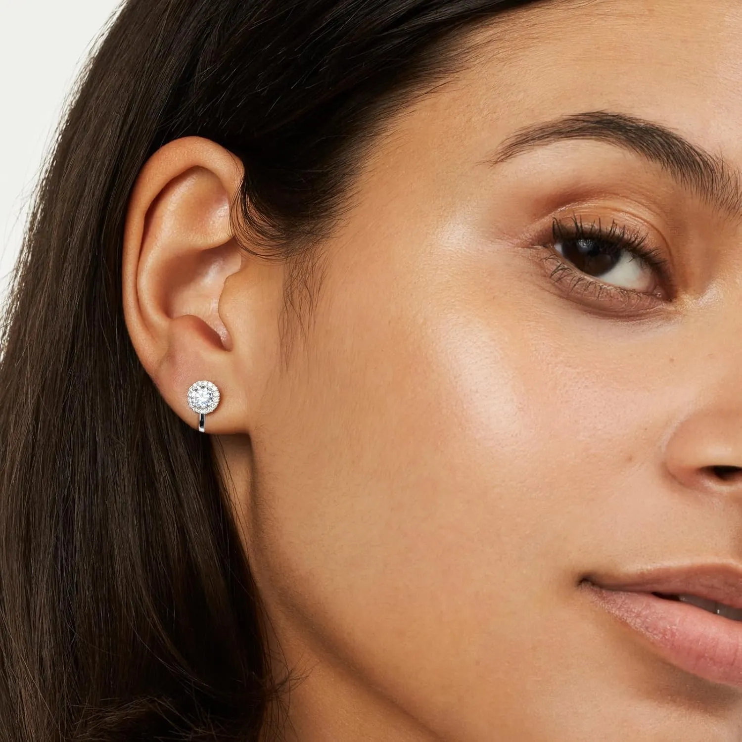 Clip on Earrings Women, 14K Gold Hoop Clip-On Earrings for Women, Hypoallergenic Non Pierced Croissant Earrings