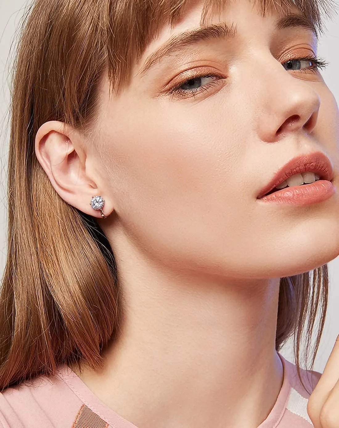 Clip on Earrings Women, 14K Gold Hoop Clip-On Earrings for Women, Hypoallergenic Non Pierced Croissant Earrings
