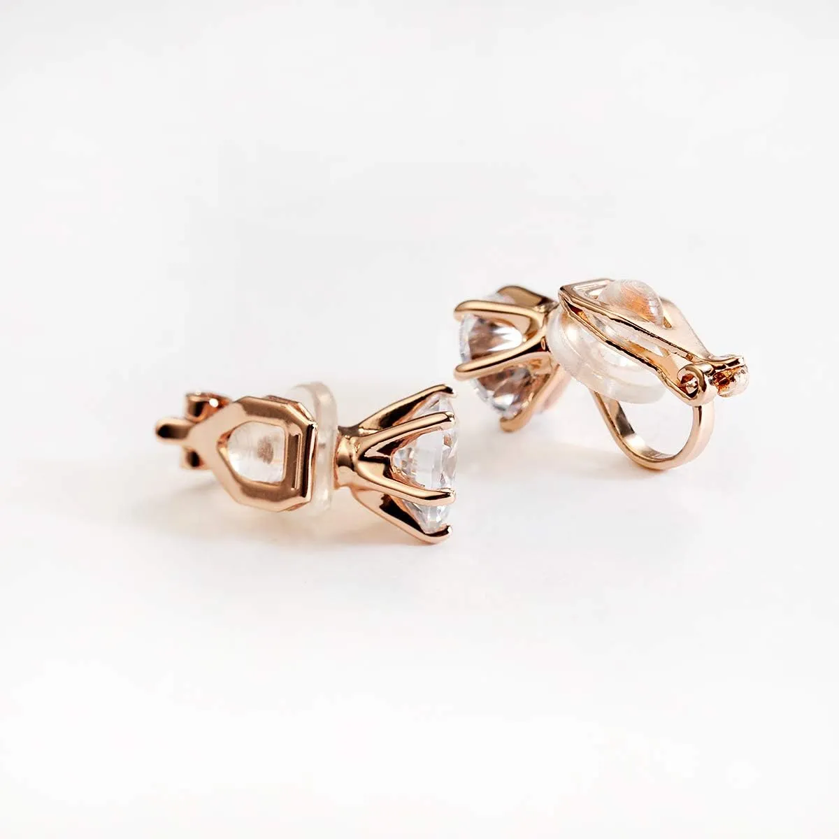 Clip on Earrings Women, 14K Gold Hoop Clip-On Earrings for Women, Hypoallergenic Non Pierced Croissant Earrings