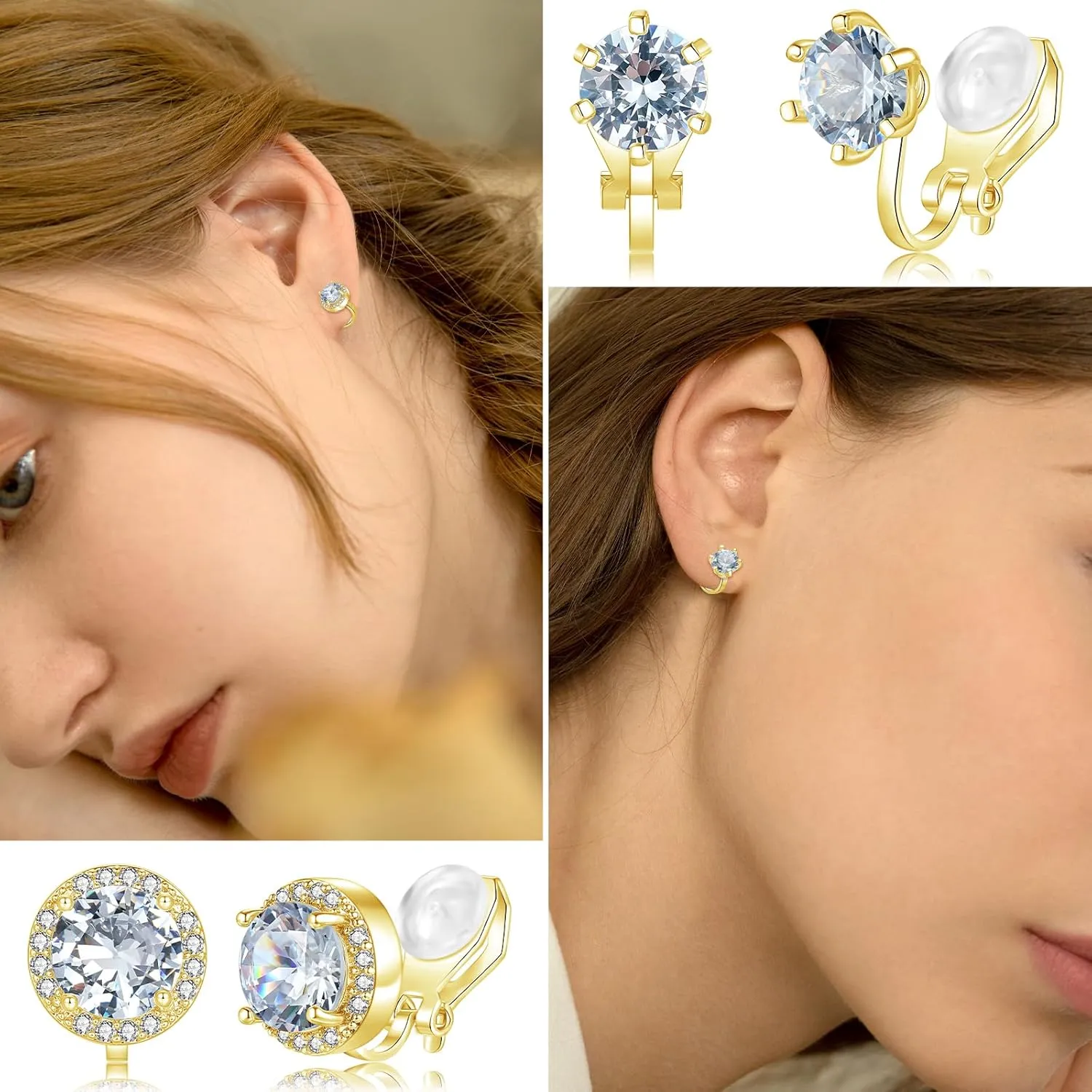 Clip On Earrings Women Earrings Silver Plated Hypoallergenic Earrings Non Pierced Clip On Earrings Women Dangle