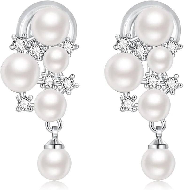 Clip On Earrings Women Earrings Silver Plated Hypoallergenic Earrings Non Pierced Clip On Earrings Women Dangle