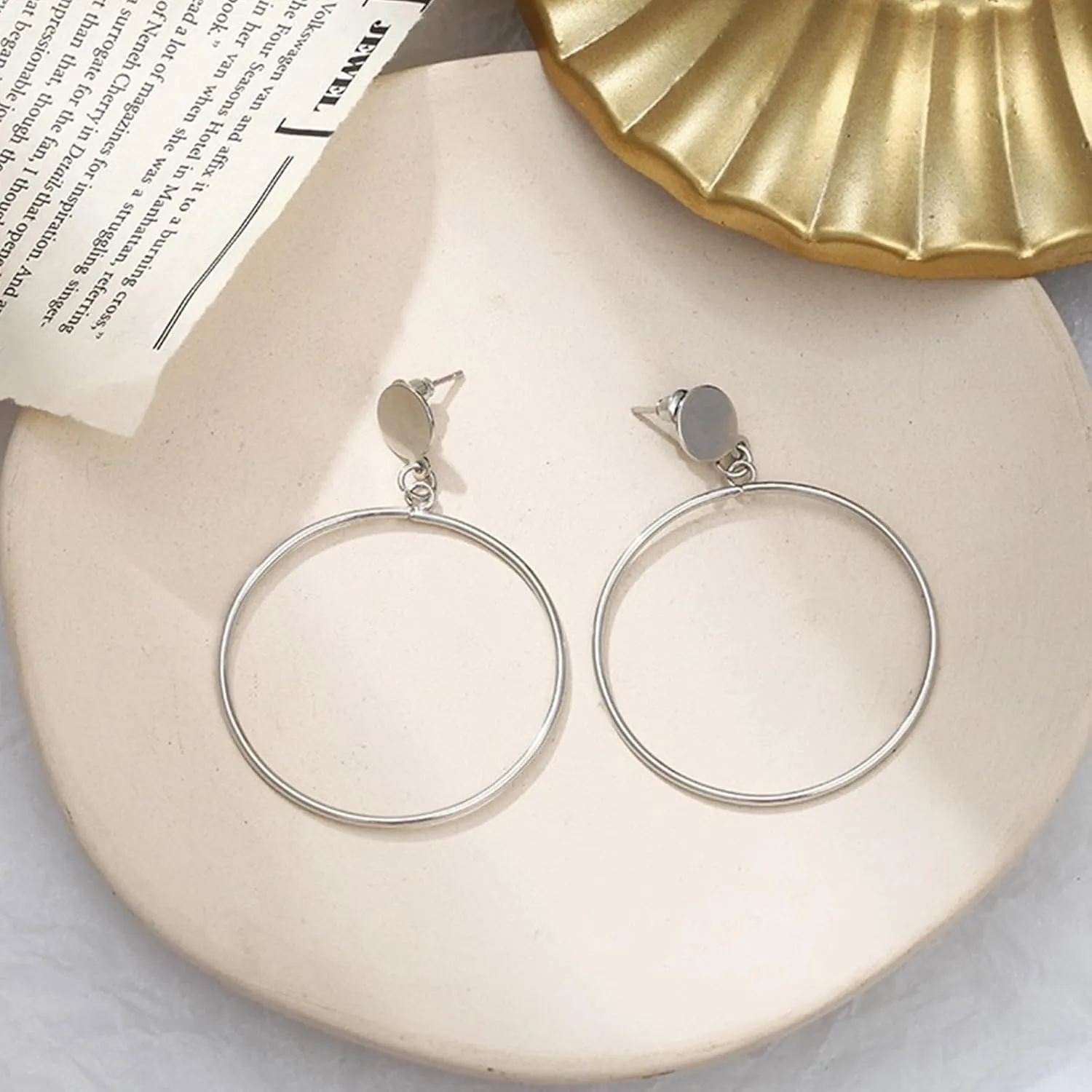 Clip on Earrings Women Gold Clip on Earrings Non Pierced Earrings Clip on Hoop Earrings Coin Dangle Earrings Rhinestone Earrings Jewelry Gifts