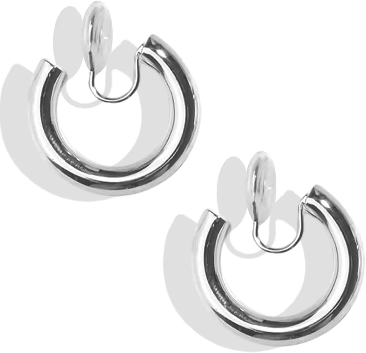 Clip On Earrings Women Gold Clip On Hoop Earrings Chunky Hoop Earrings Hypoallergenic Huggie Earrings Fake Earrings Jewelry Gift