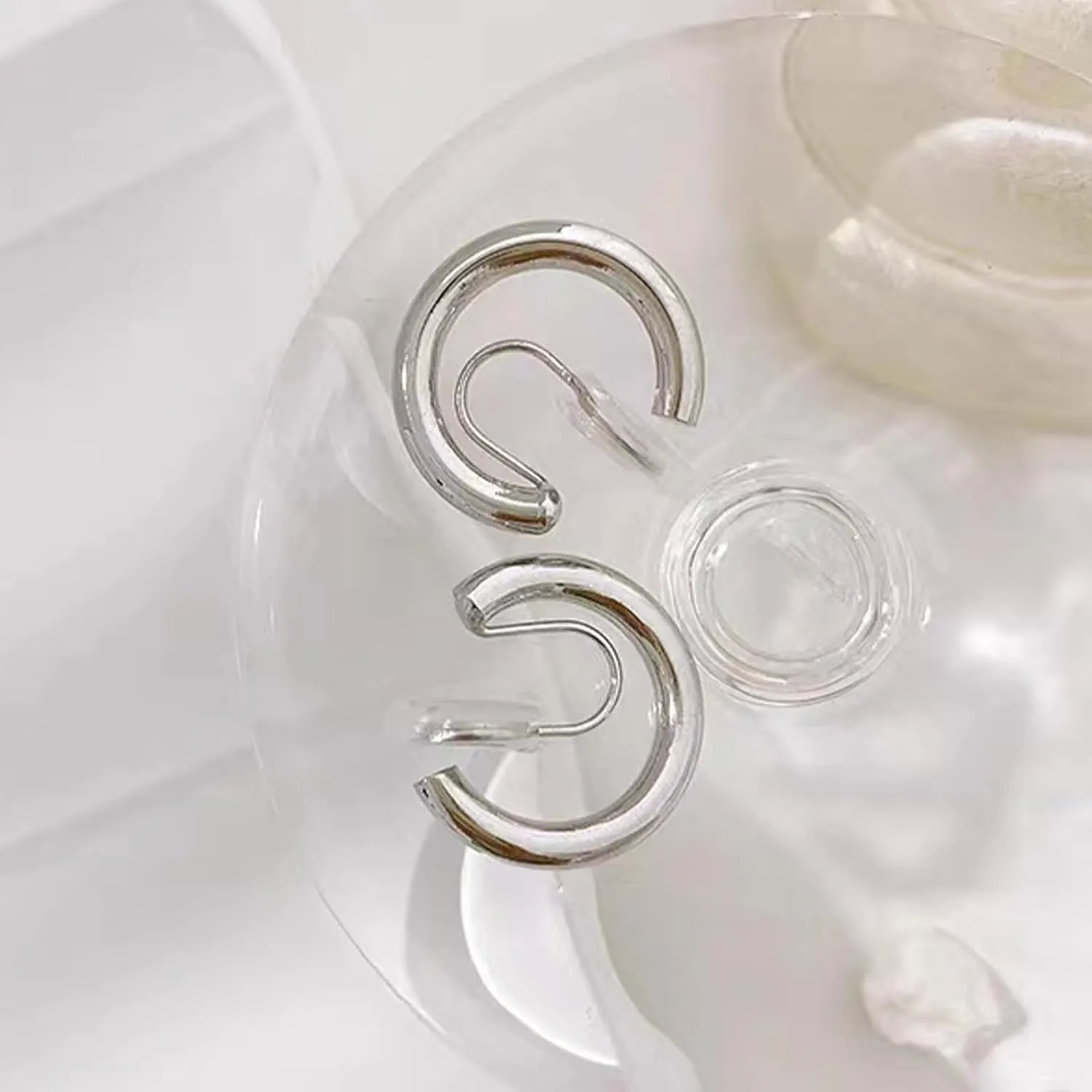 Clip On Earrings Women Gold Clip On Hoop Earrings Chunky Hoop Earrings Hypoallergenic Huggie Earrings Fake Earrings Jewelry Gift