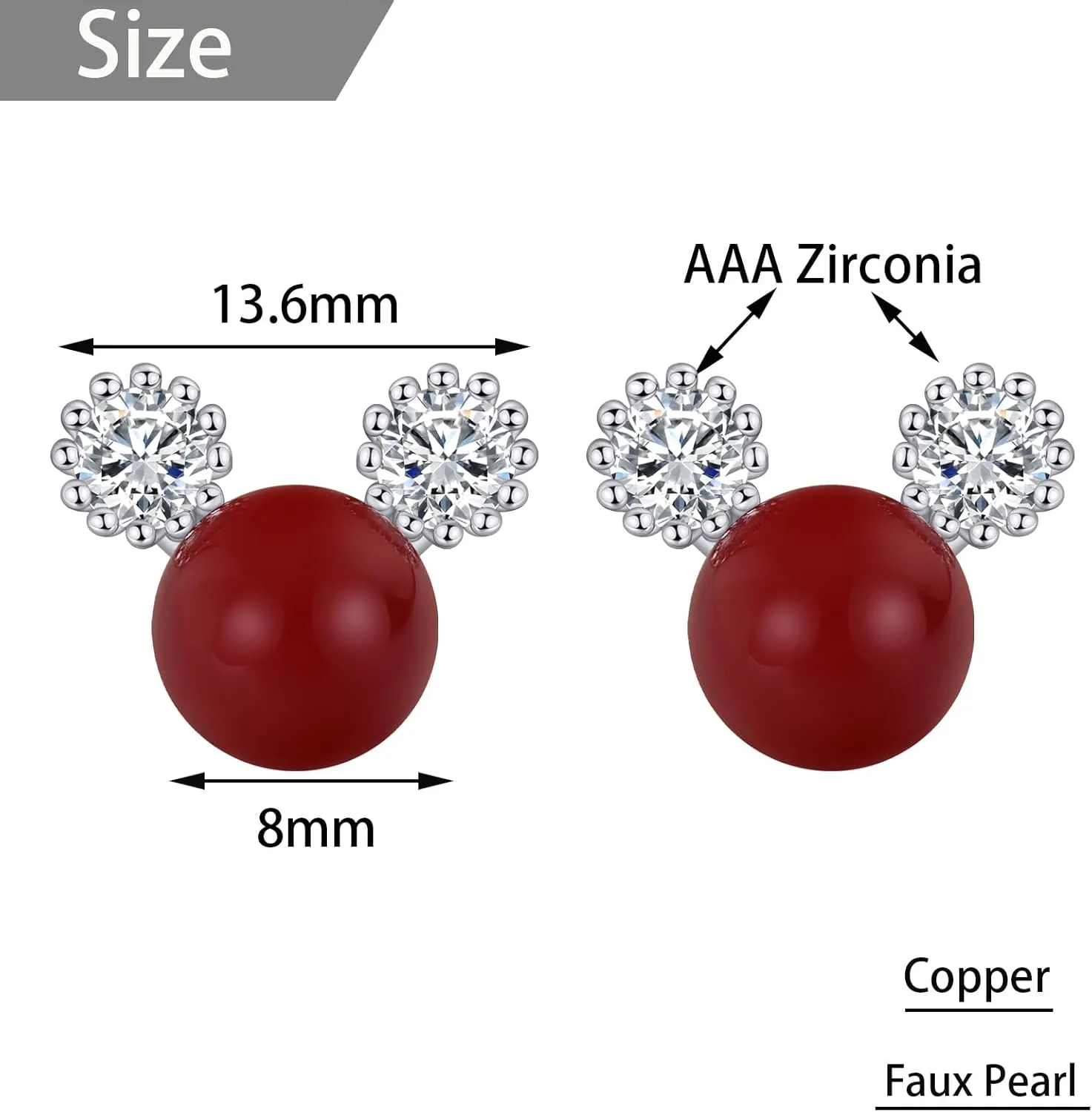 Clip on Earrings,Cubic Zirconia Faux Pearl Earrings for Women Non Pierced Silver Stud Clip on Earrings Women,Clip on Earrings Jewelry Gifts