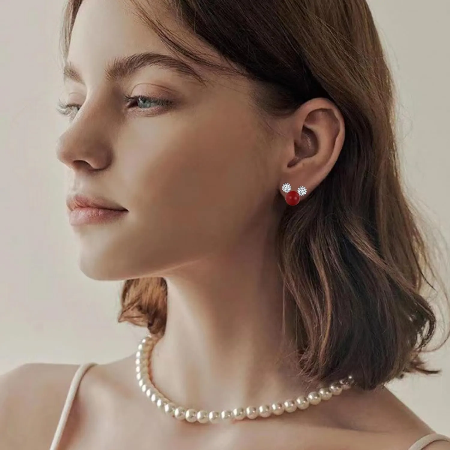 Clip on Earrings,Cubic Zirconia Faux Pearl Earrings for Women Non Pierced Silver Stud Clip on Earrings Women,Clip on Earrings Jewelry Gifts