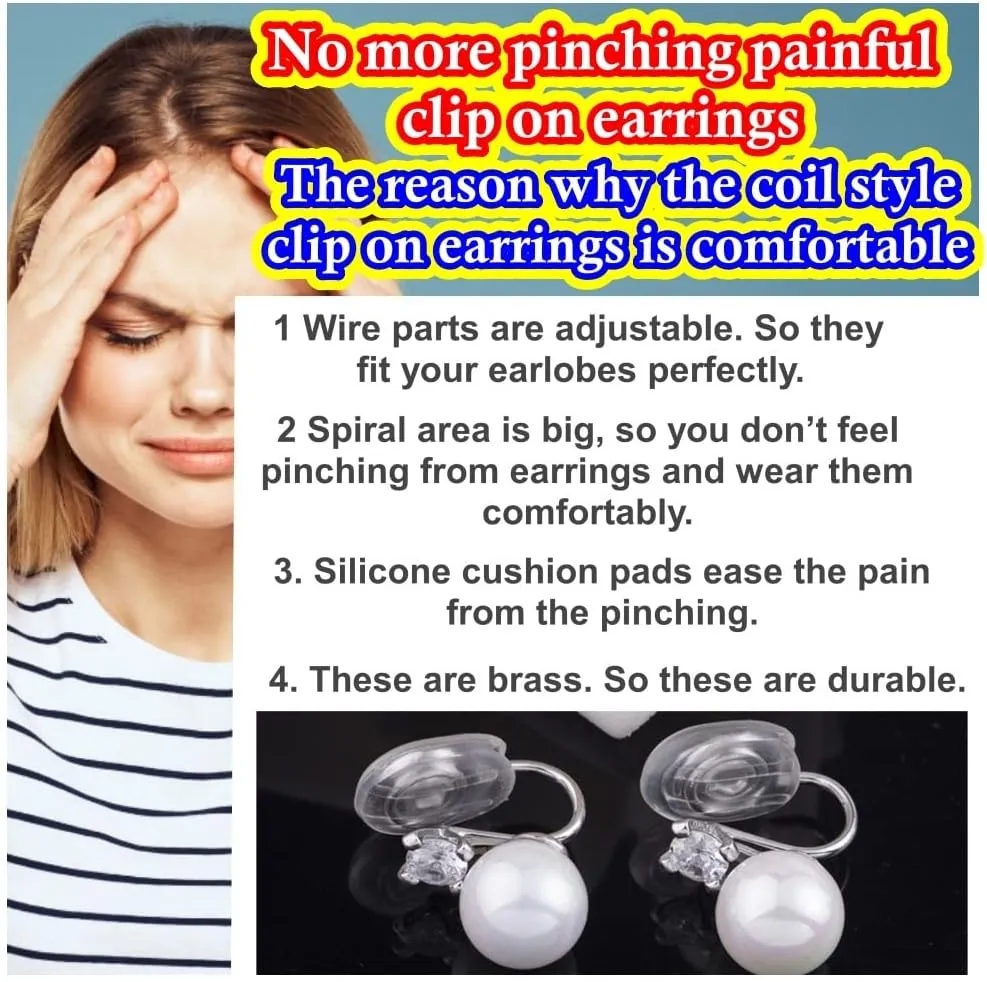 Clip On Hoop Earrings for Women Not Pierced Gold Silver Large Chnky Square Twisted Comfortable Coil Hoop Clip On Earrings Miyabi Grace