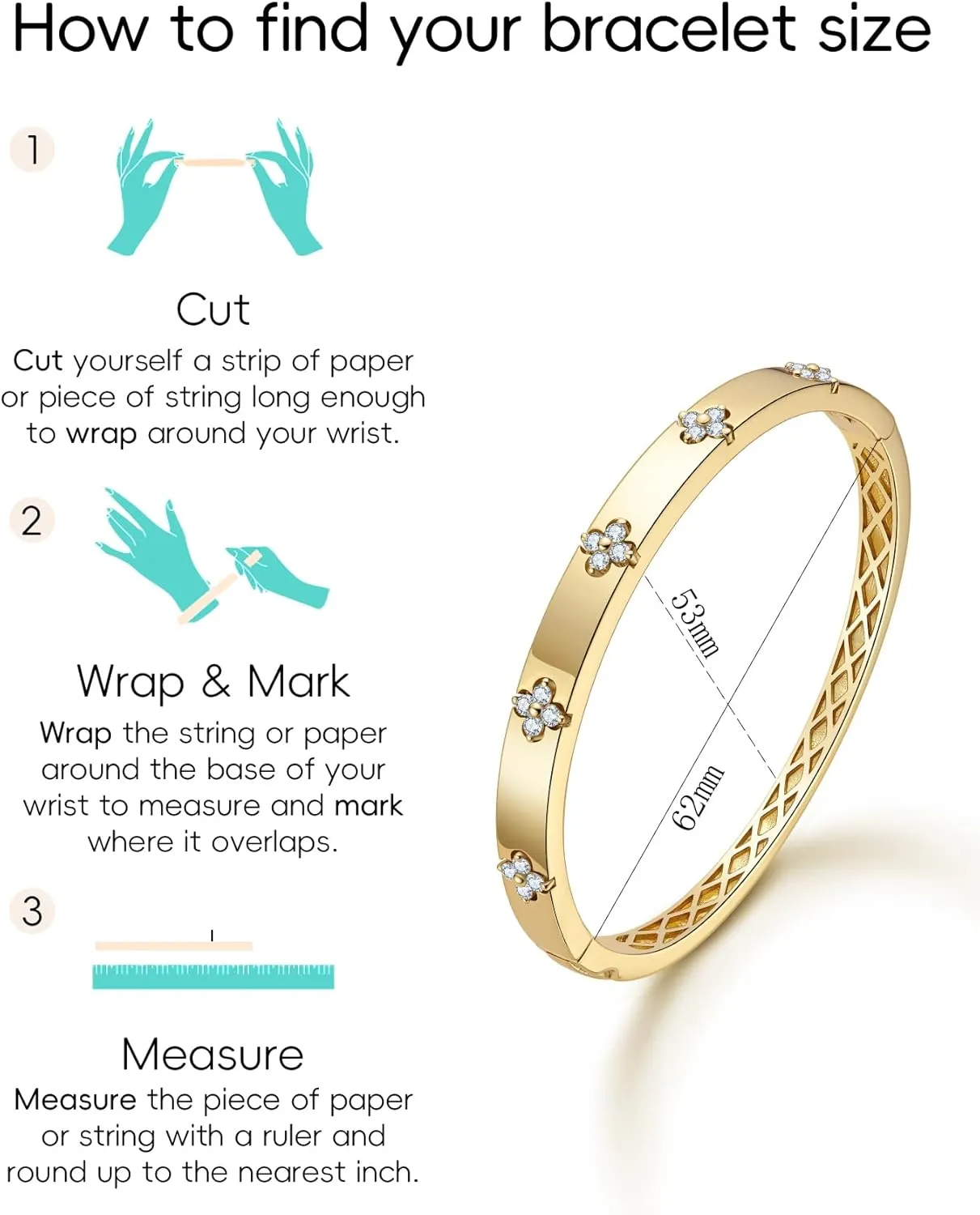Clover Emerald/Moissanite Bracelets for Women Gifts | Premium Emerald and Moissanite (D Clolor VVS1 Clarity 3EX Cut) | S925 Sterling Silver Plated 18K Gold Stackable Non Tarnish