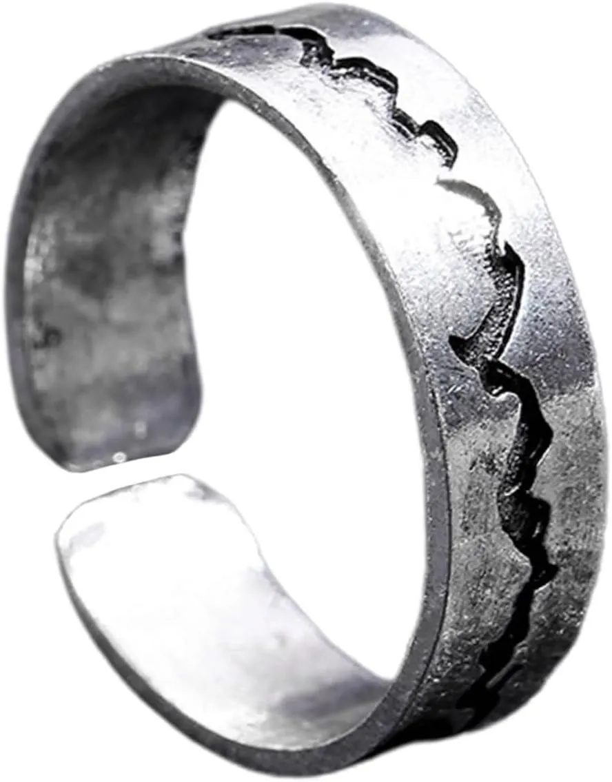 Crack Open Trendy Rings Mens Fashion Rings Adjustable Personalized Wide