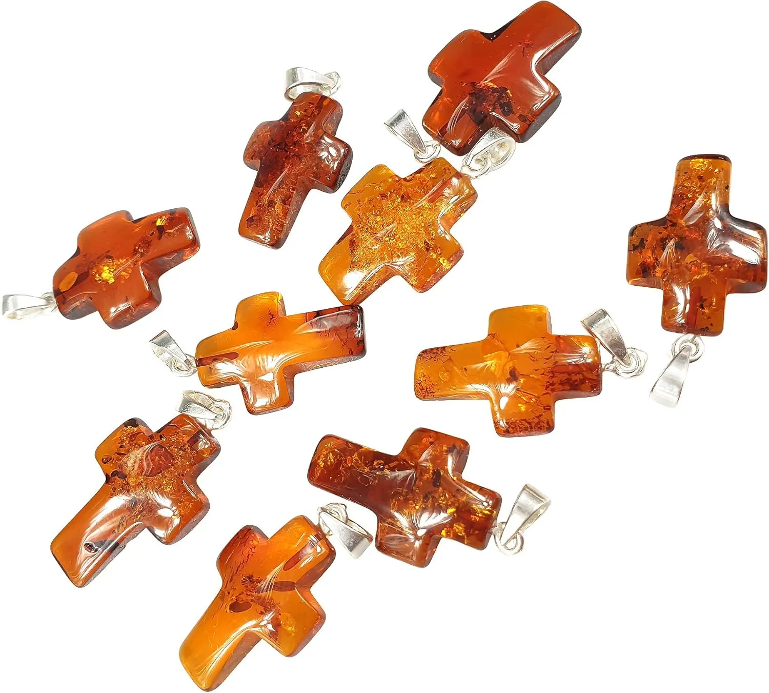 Cross Pendant Baltic Amber Unisex Necklace Mans Jewelry Gemstone pendant Sent Cross Crystal