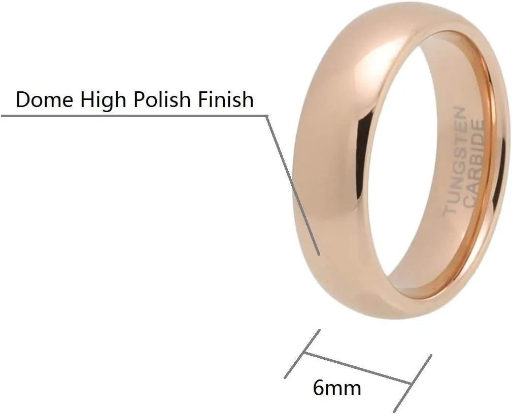 CROWNAL 2mm 4mm 6mm 8mm 10mm Tungsten Wedding Band Ring Men Women Plain Dome Polished Size Comfort Fit Size 3 To 17