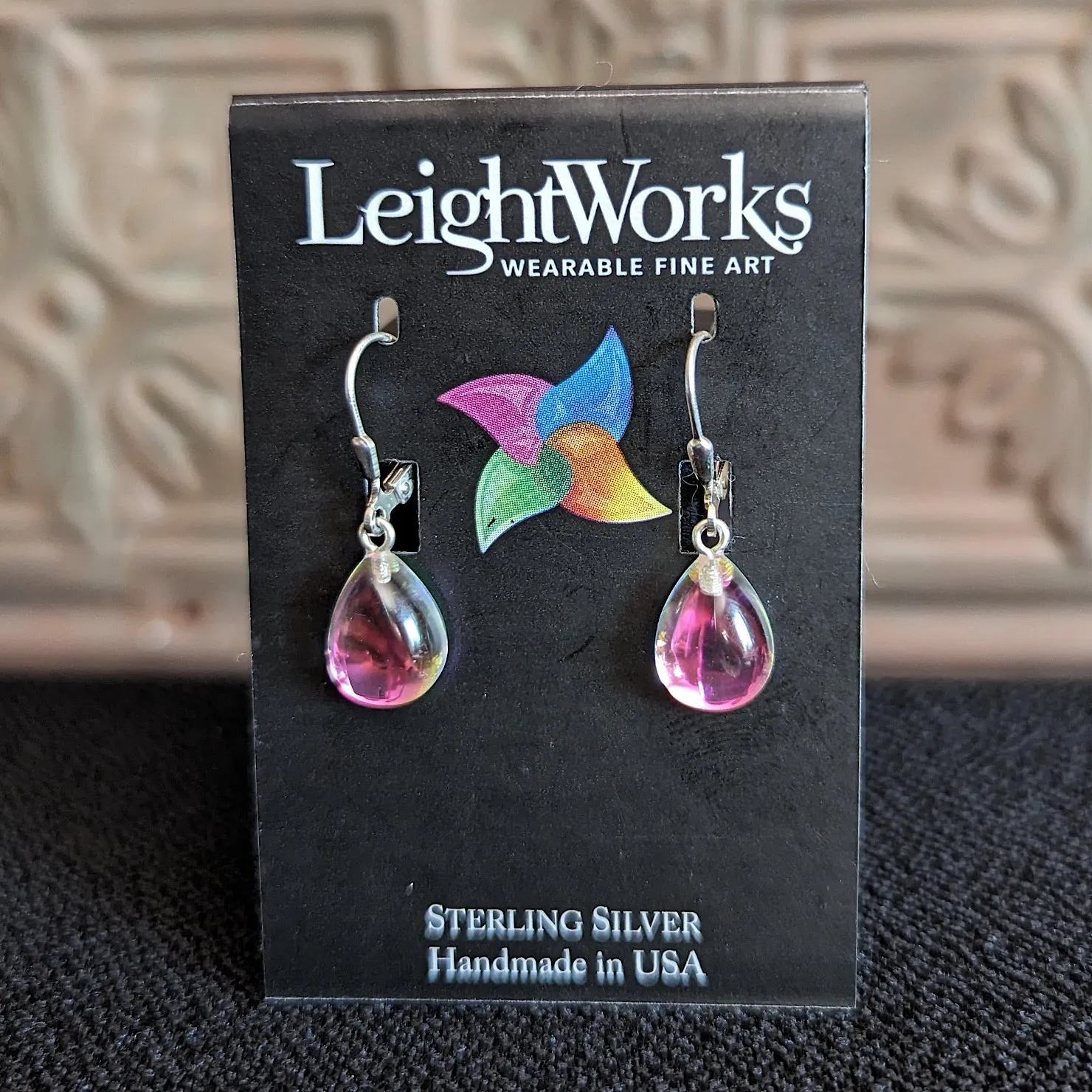 Crystal Dangle Sterling Silver Earrings by LeightWorks GJ-ERN-0040