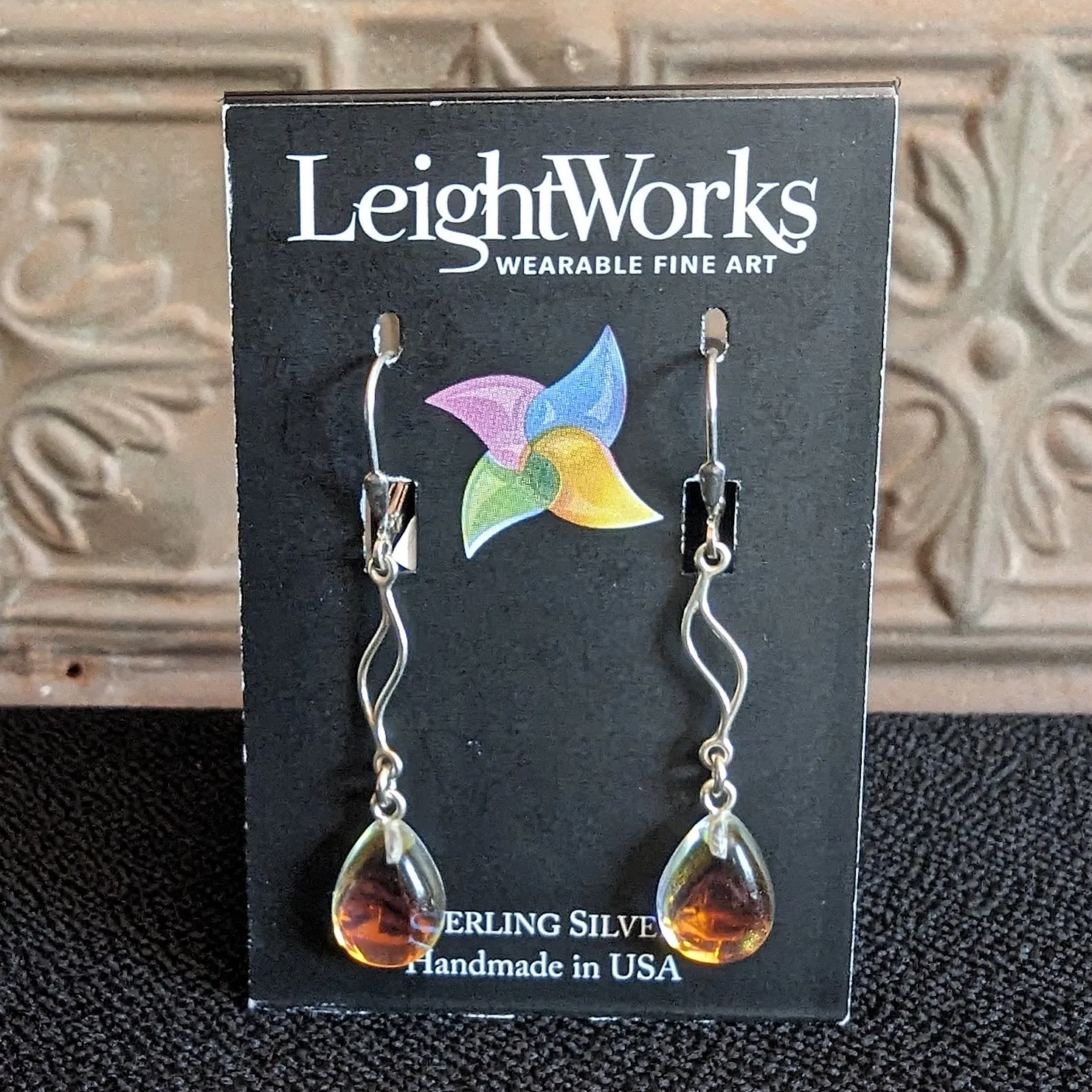 Crystal Dangle Sterling Silver Earrings by LeightWorks GJ-ERN-0040
