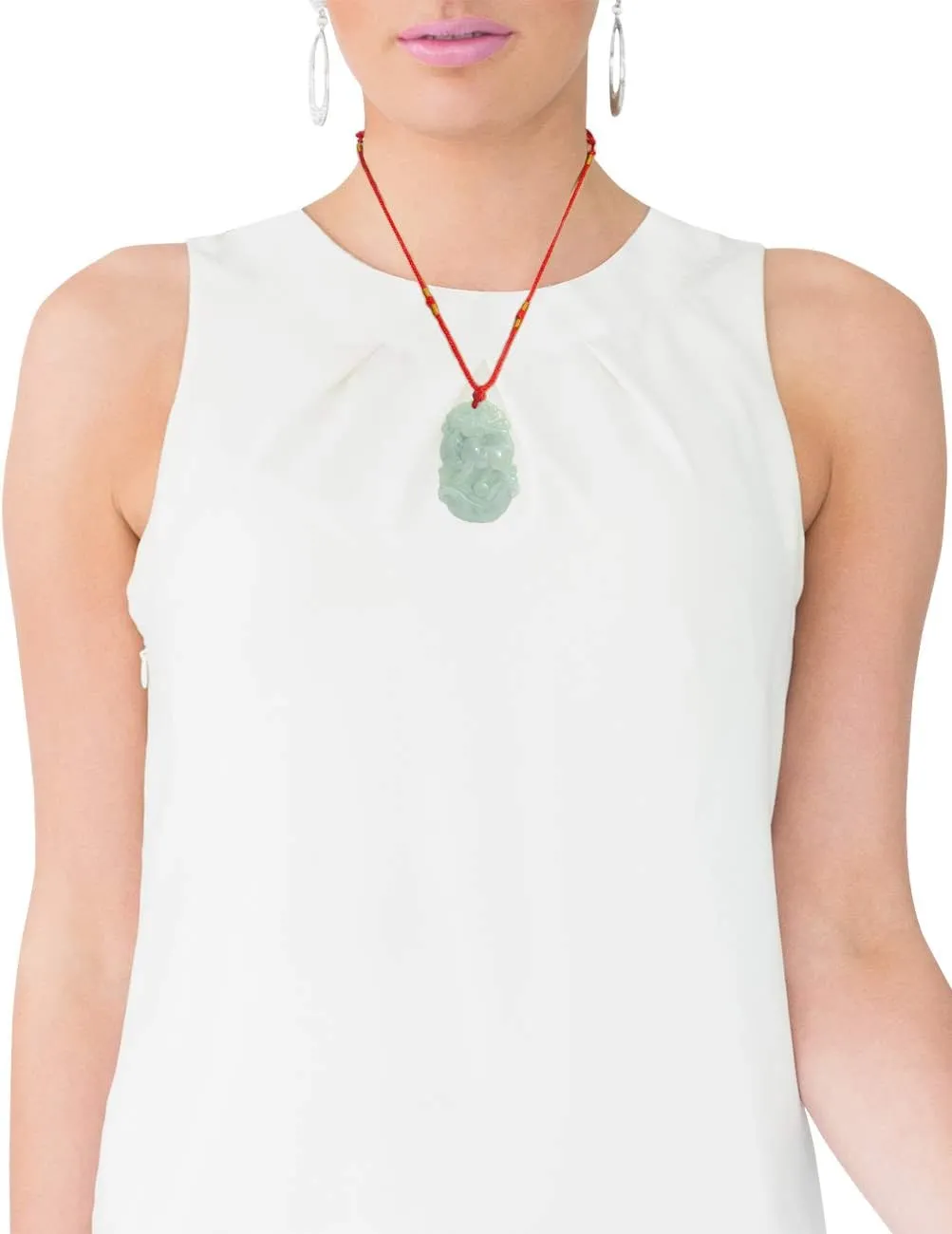 Dahlia Chinese Zodiac Jade Necklace, Real Grade A Certified Burma Jadeite