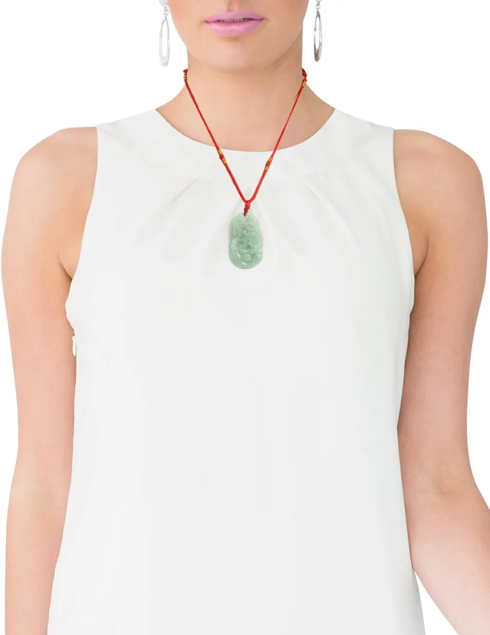 Dahlia Chinese Zodiac Jade Necklace, Real Grade A Certified Burma Jadeite