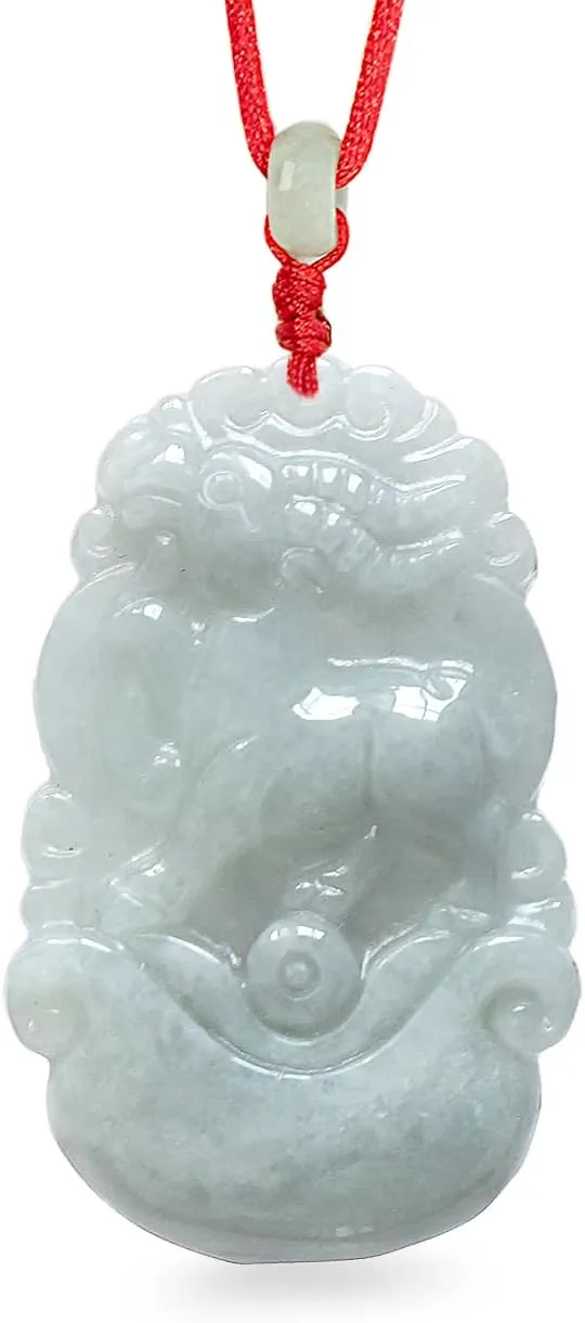 Dahlia Chinese Zodiac Jade Necklace, Real Grade A Certified Burma Jadeite