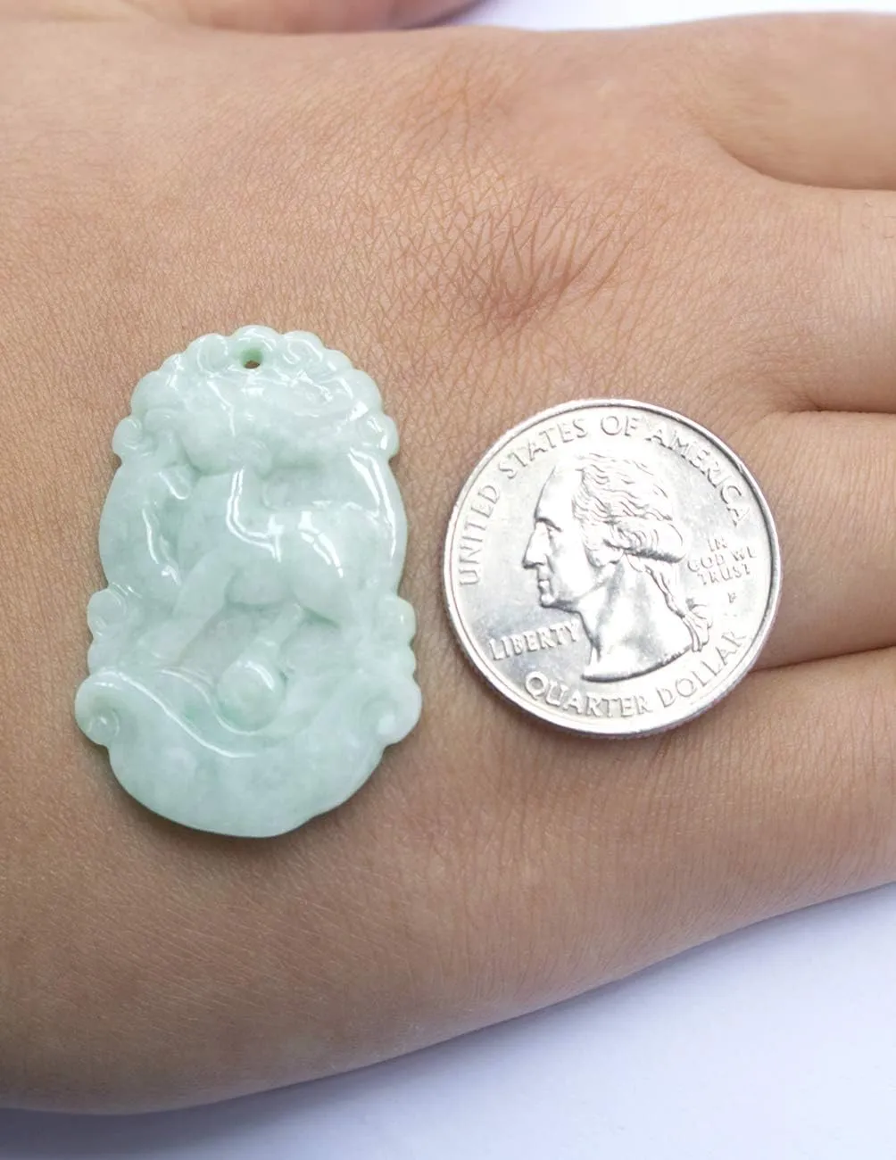 Dahlia Chinese Zodiac Jade Necklace, Real Grade A Certified Burma Jadeite