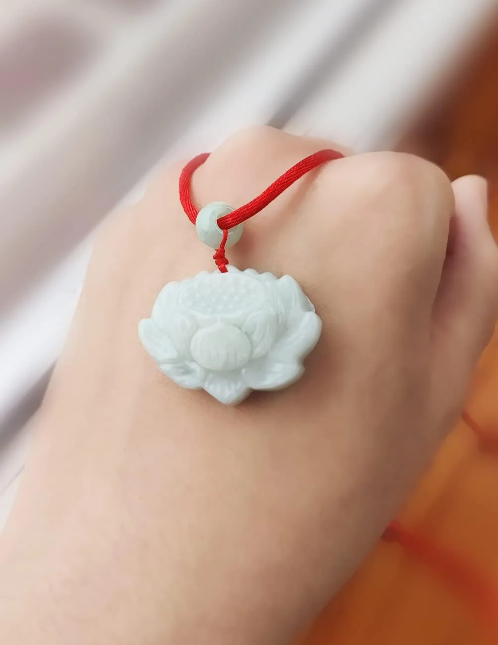 Dahlia Lotus Jade Necklace, Real Grade A Certified Burma Jadeite for Beauty and Purity