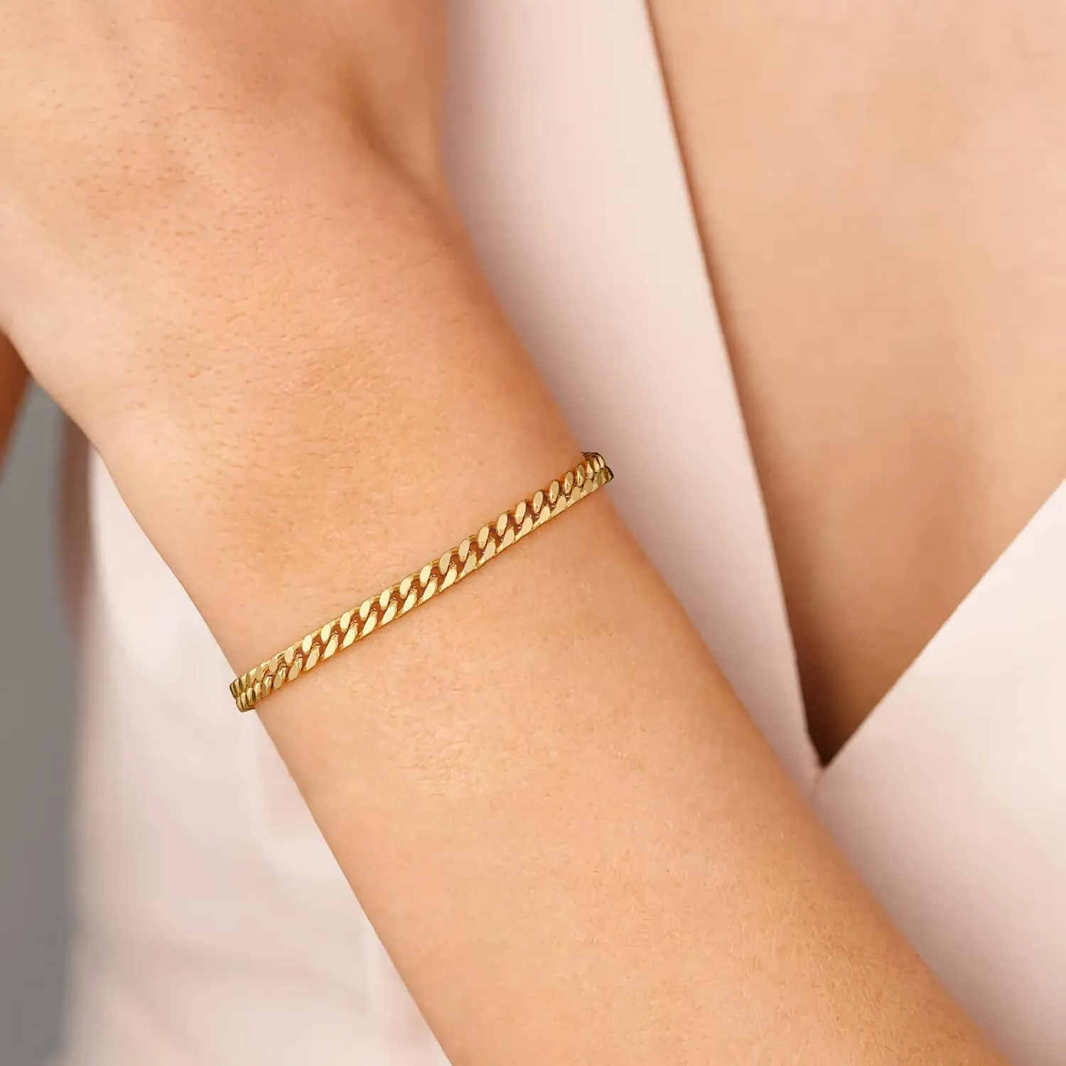Dainty Gold Bracelets for Women, 14k Gold Plated Beaded Bracelet Evil Eye Bracelet Cross Bracelet Bar Bracelets for Women Thin Gold Bracelets for Women Jewelry Gifts