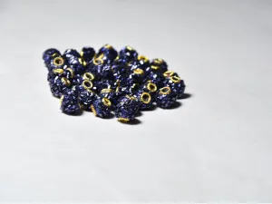 Dark Blue Spherical Beaded Clay Beads