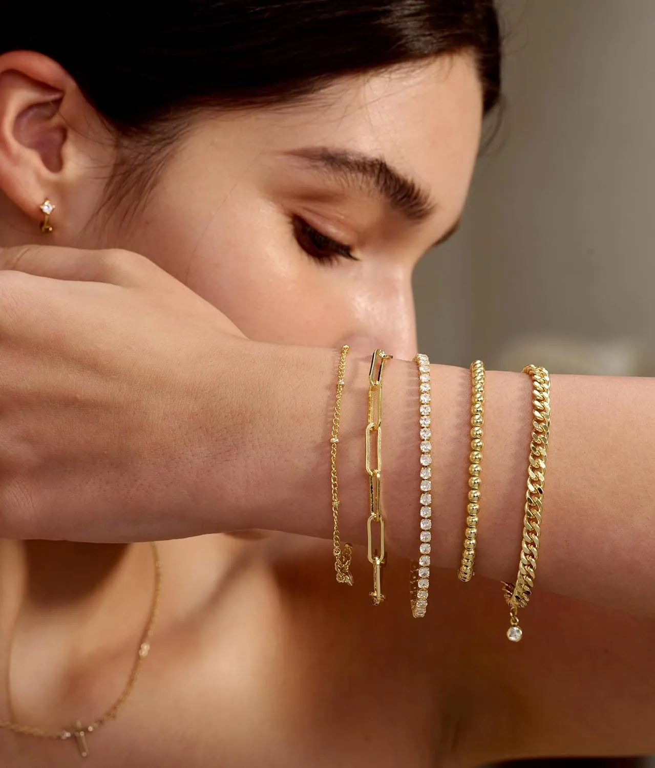 DEARMAY Dainty Silver Bracelets for Women Trendy, 925 Sterling Silver Jewelry Set for Women Bracelets for Women Paperclip Box Herringbone Figaro Rope Chain Bracelet Fashion Pack Gifts for Women